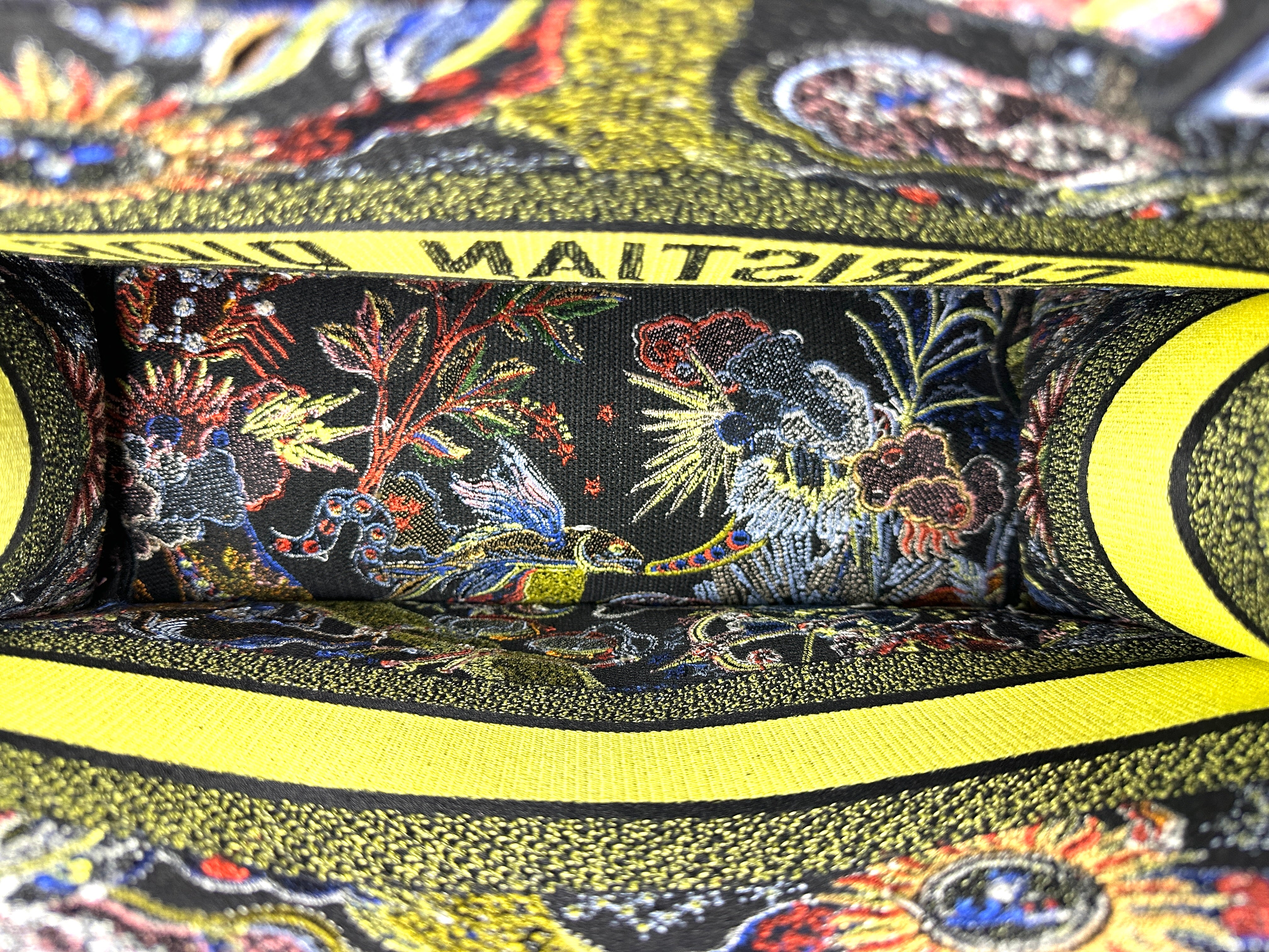 Christian Dior Multicolor Embroidered Canvas Book Tote Bag DR949