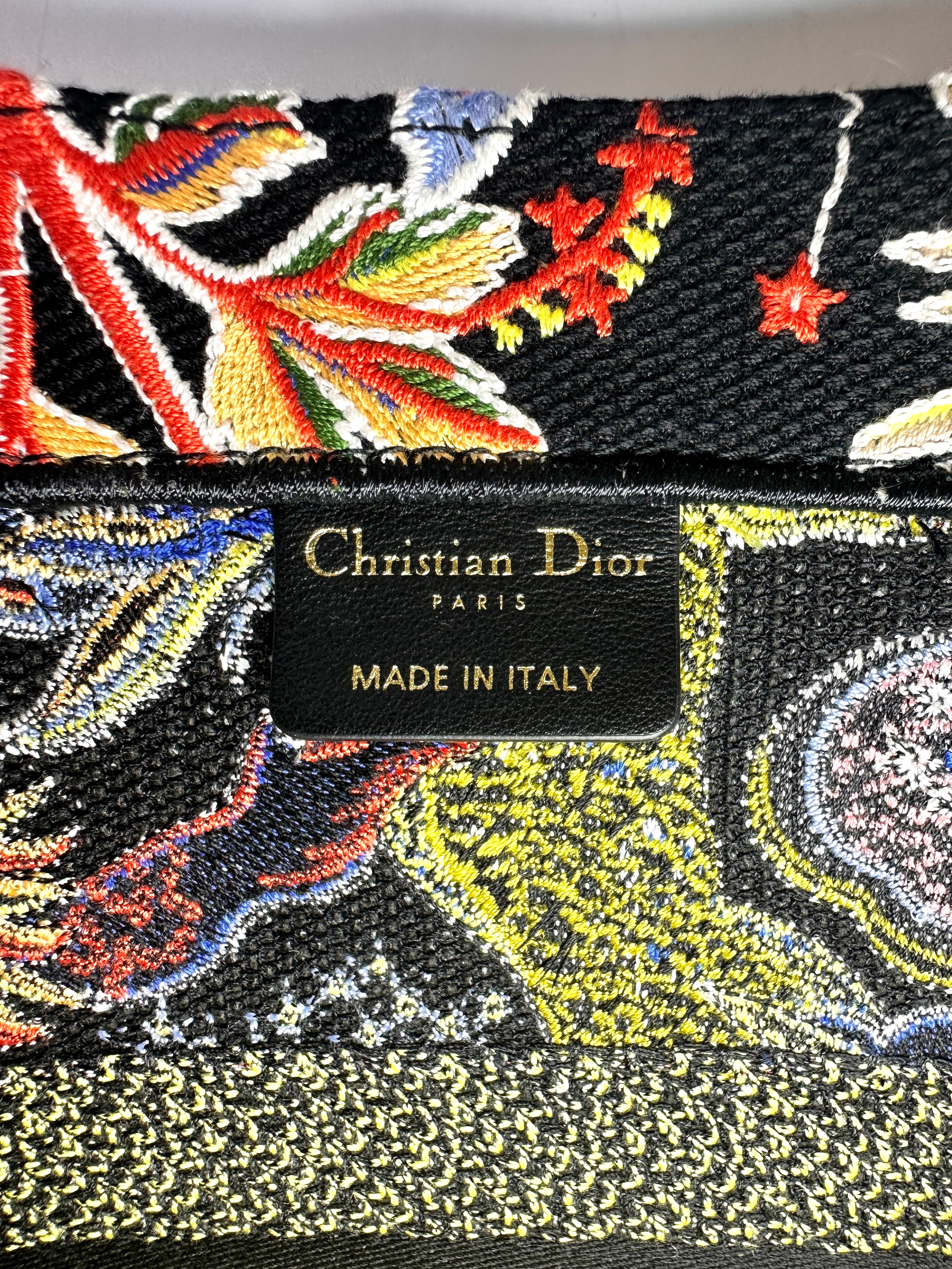 Christian Dior Multicolor Embroidered Canvas Book Tote Bag DR949