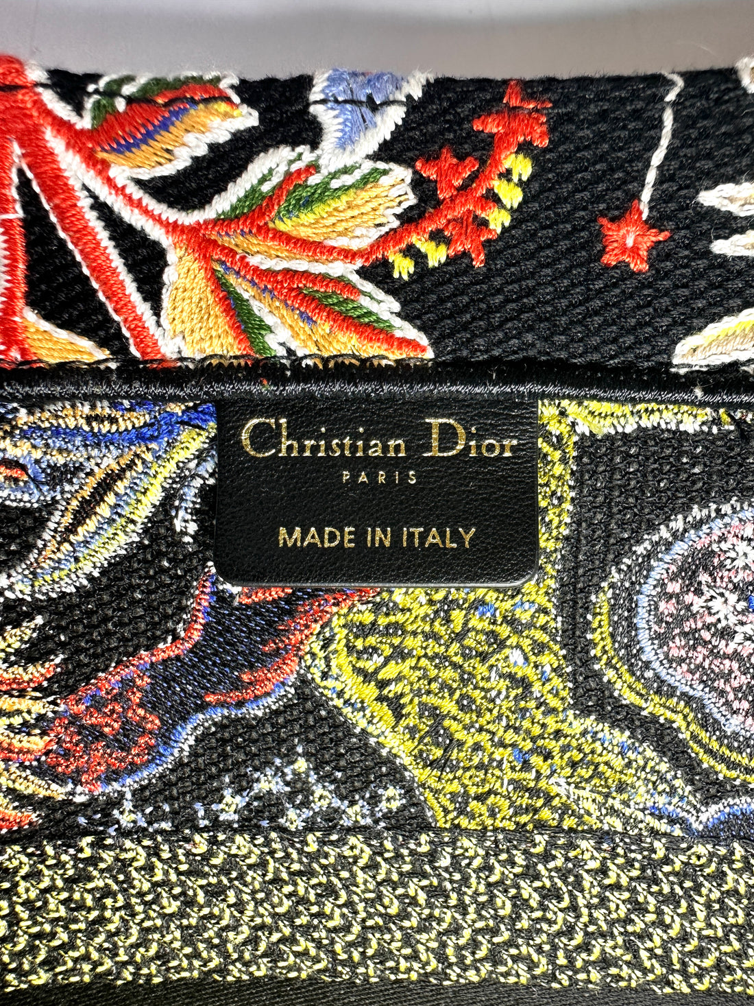 Christian Dior Multicolor Embroidered Canvas Book Tote Bag DR949