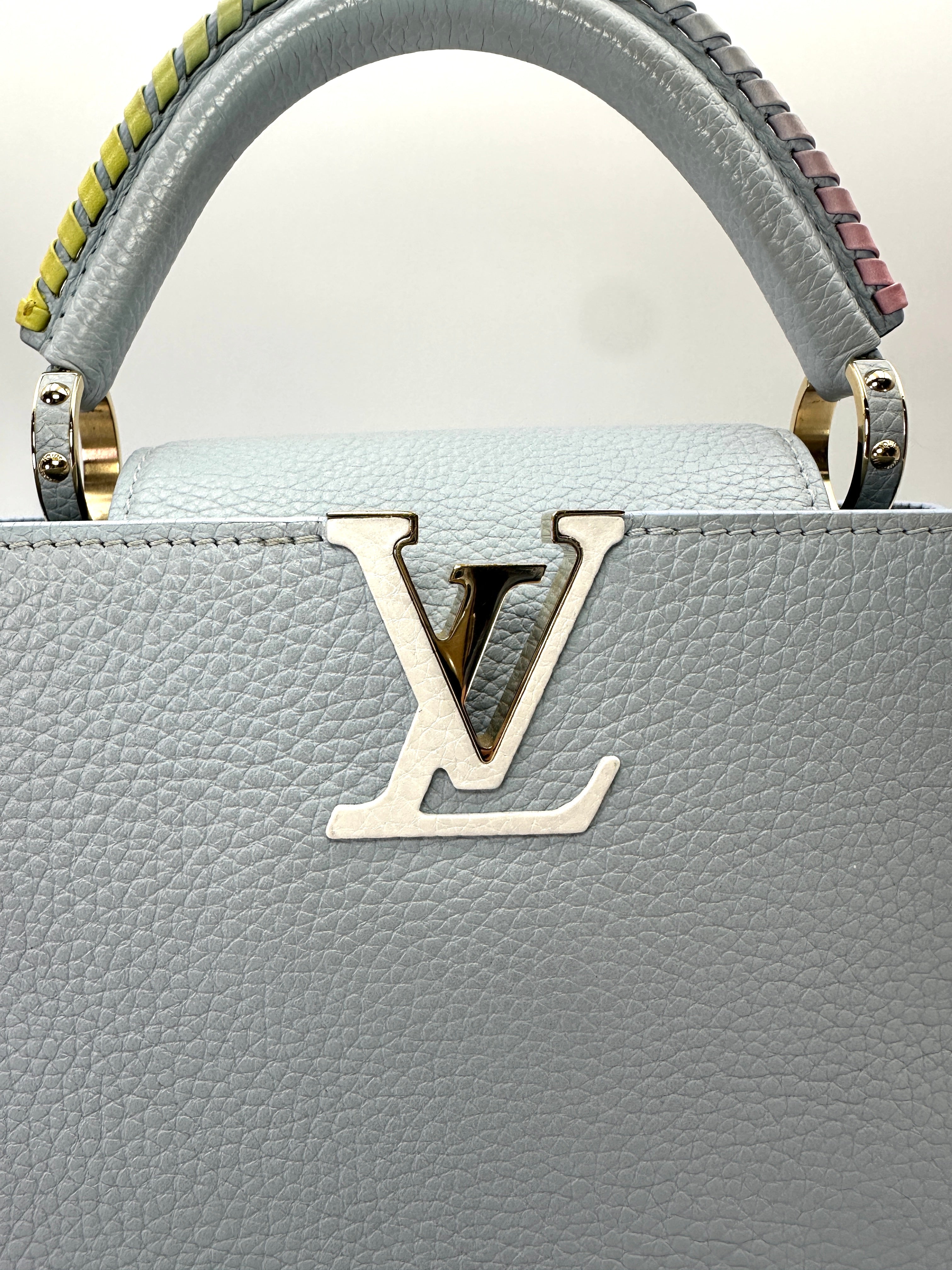 Louis Vuitton Capucines Blue Taurillon Leather Handle Bag LV3382