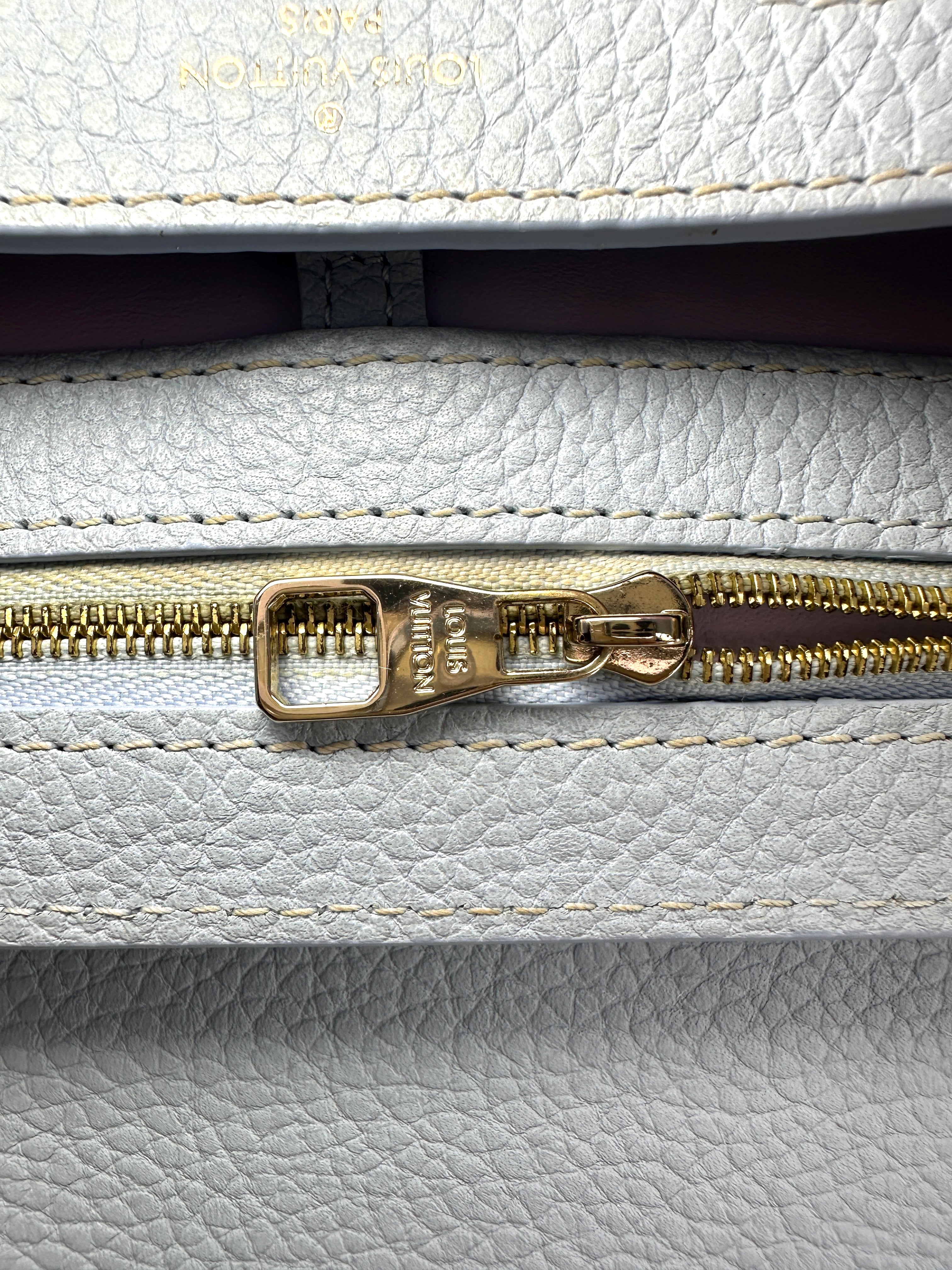 Louis Vuitton Capucines Blue Taurillon Leather Handle Bag LV3382