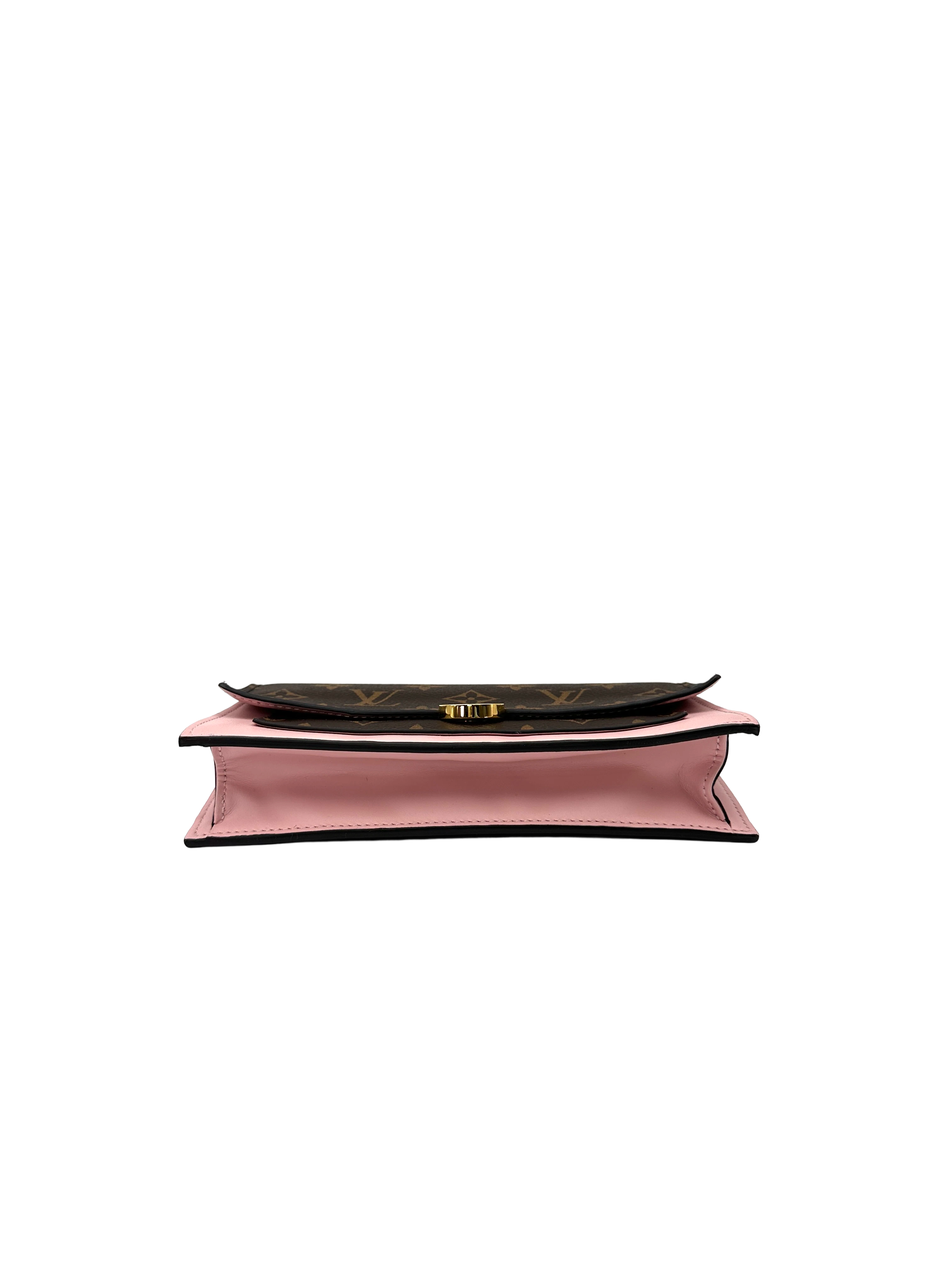 Louis Vuitton Flore Monogram Canvas & Pink Leather Wallet On Chain LV3383