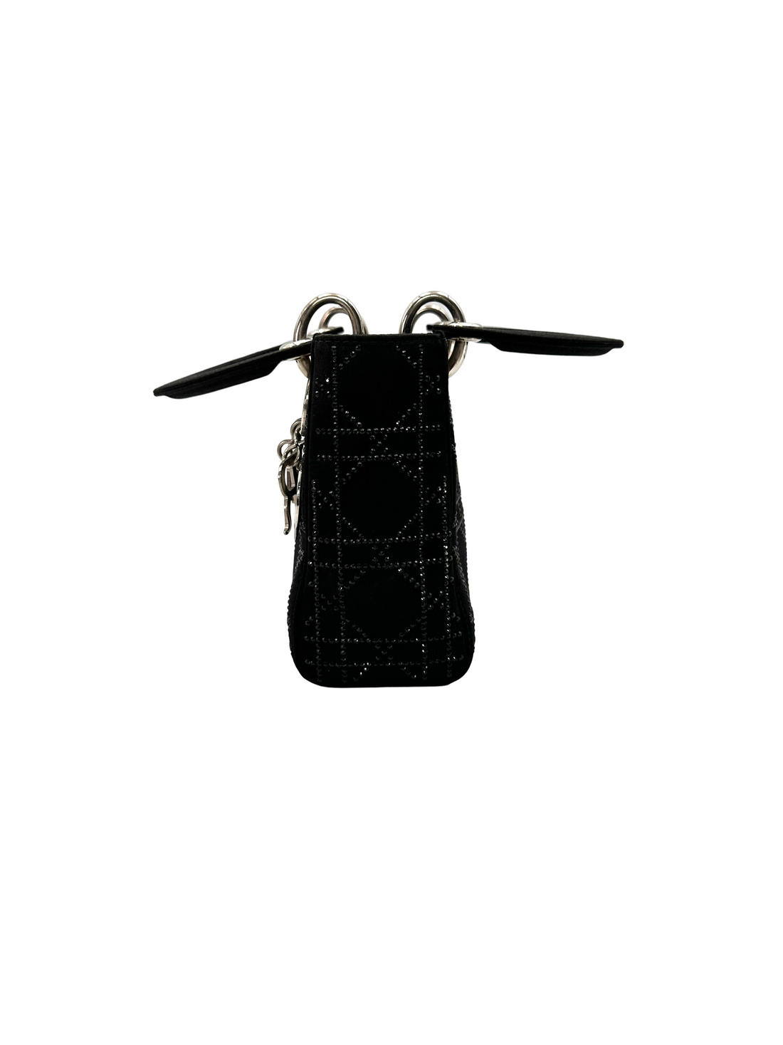 Christian Dior Lady Dior Black Cannage Leather Handle Bag DR951