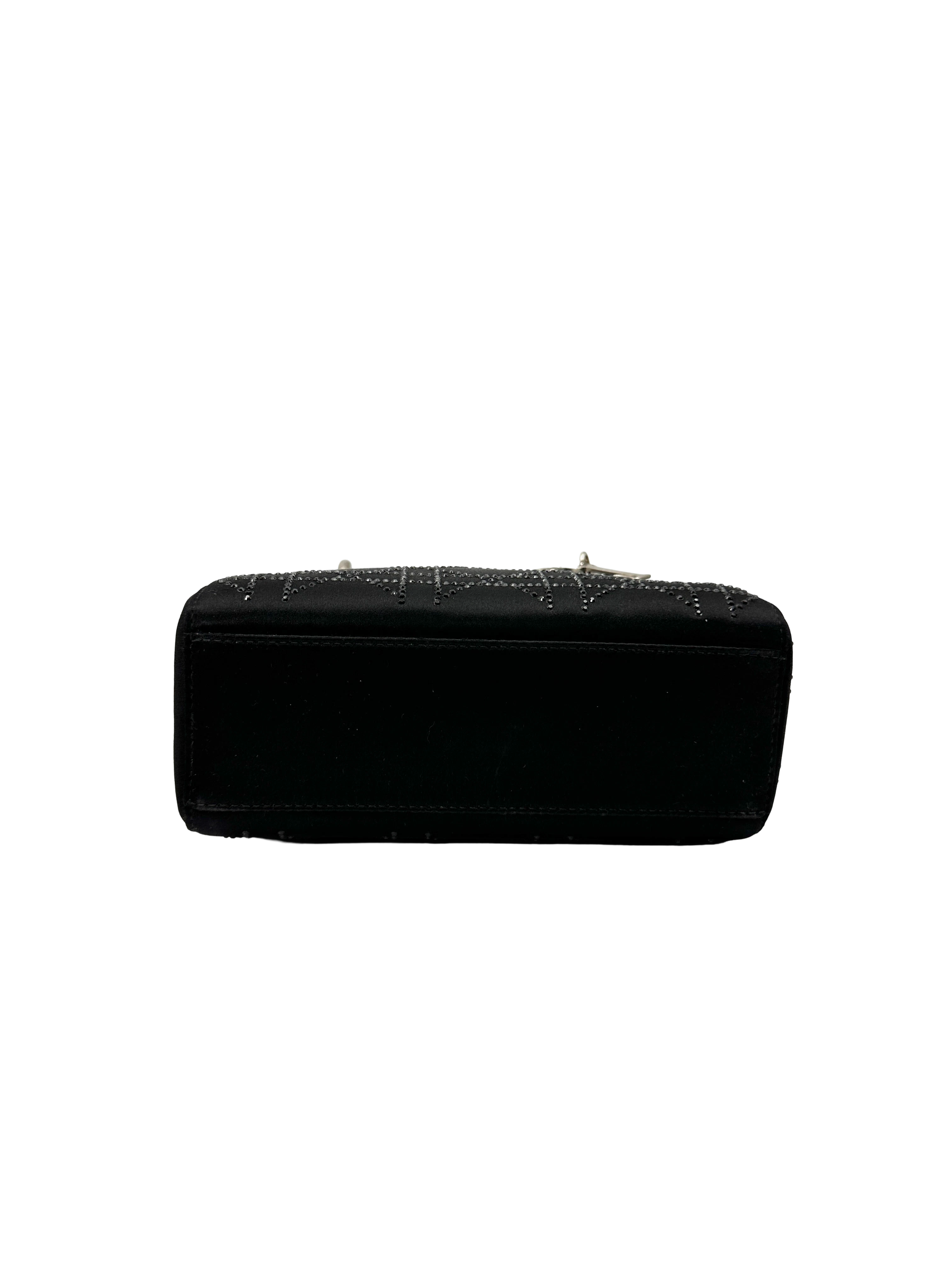 Christian Dior Lady Dior Black Cannage Leather Handle Bag DR951