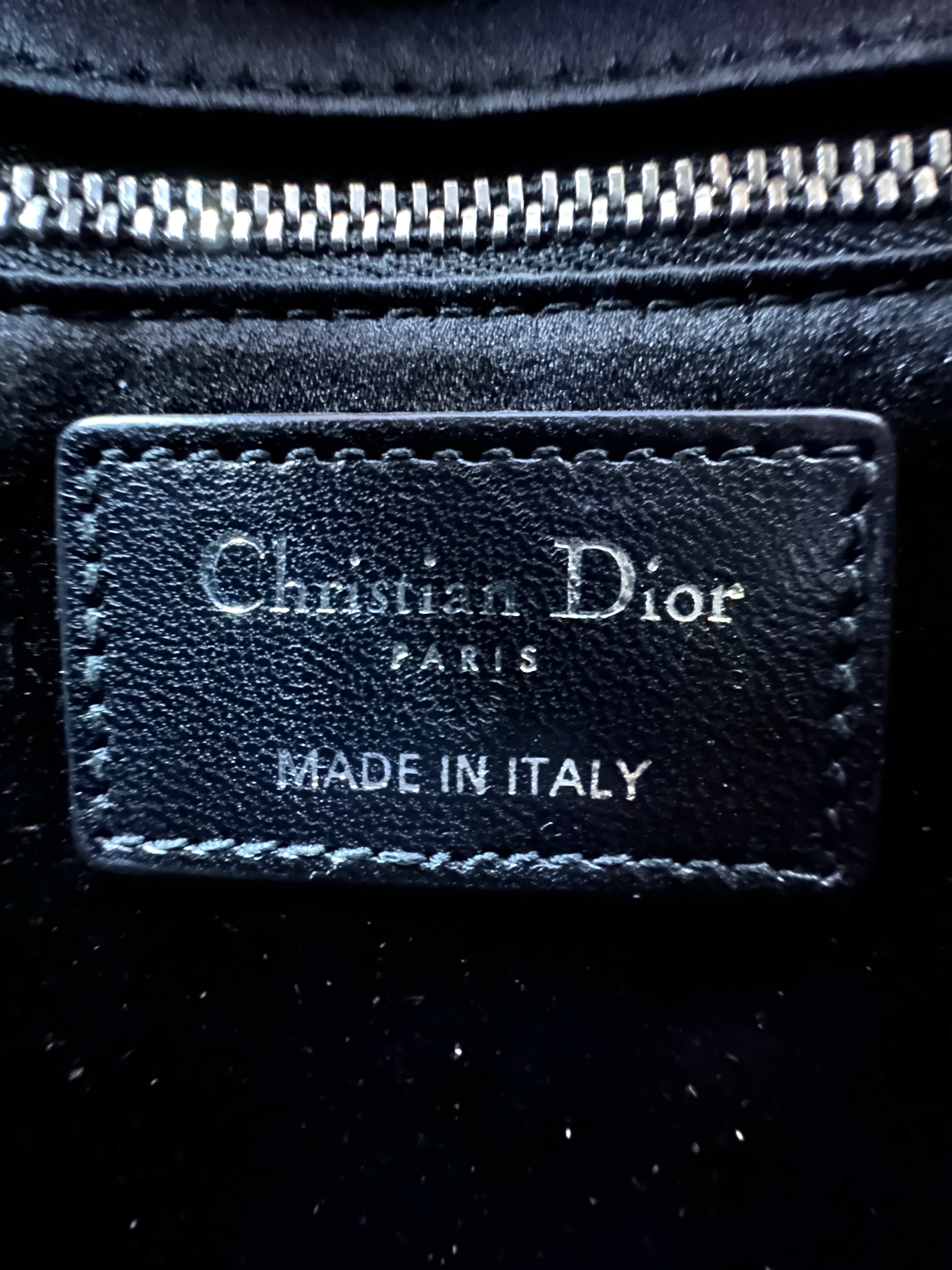 Christian Dior Lady Dior Black Cannage Leather Handle Bag DR951