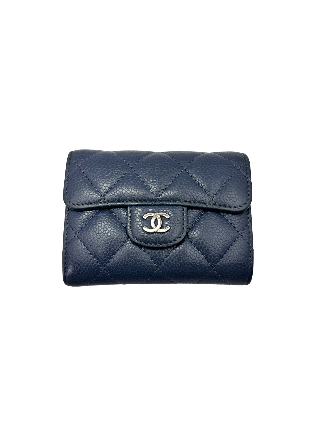 Chanel Navy Quilted Leather Wallet(19***81) CC2606
