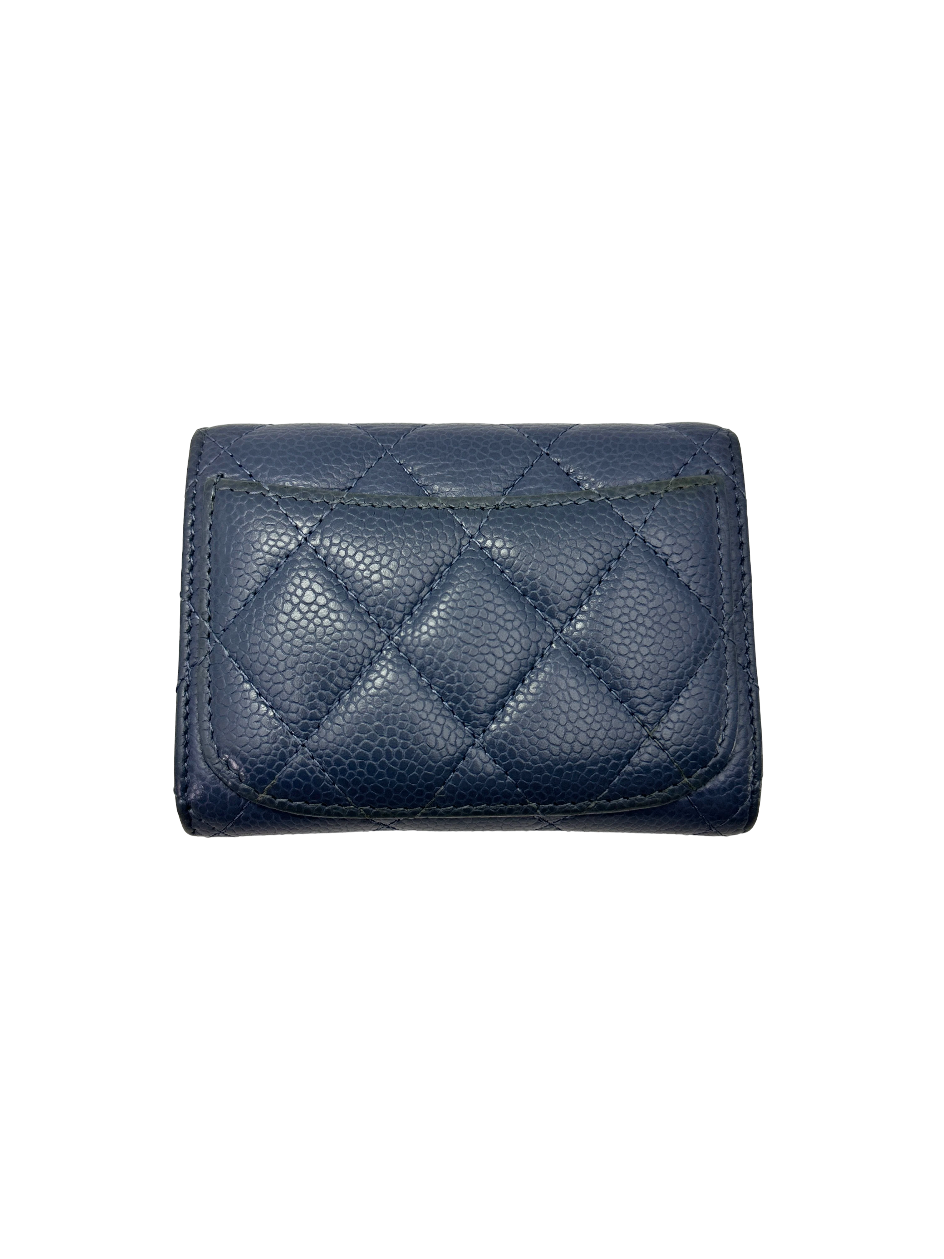 Chanel Navy Quilted Leather Wallet(19***81) CC2606