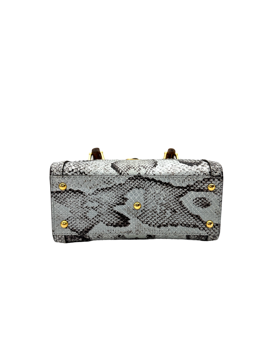 Gucci Diana Blue Python Leather Bamboo Top Handle Bag GG1391
