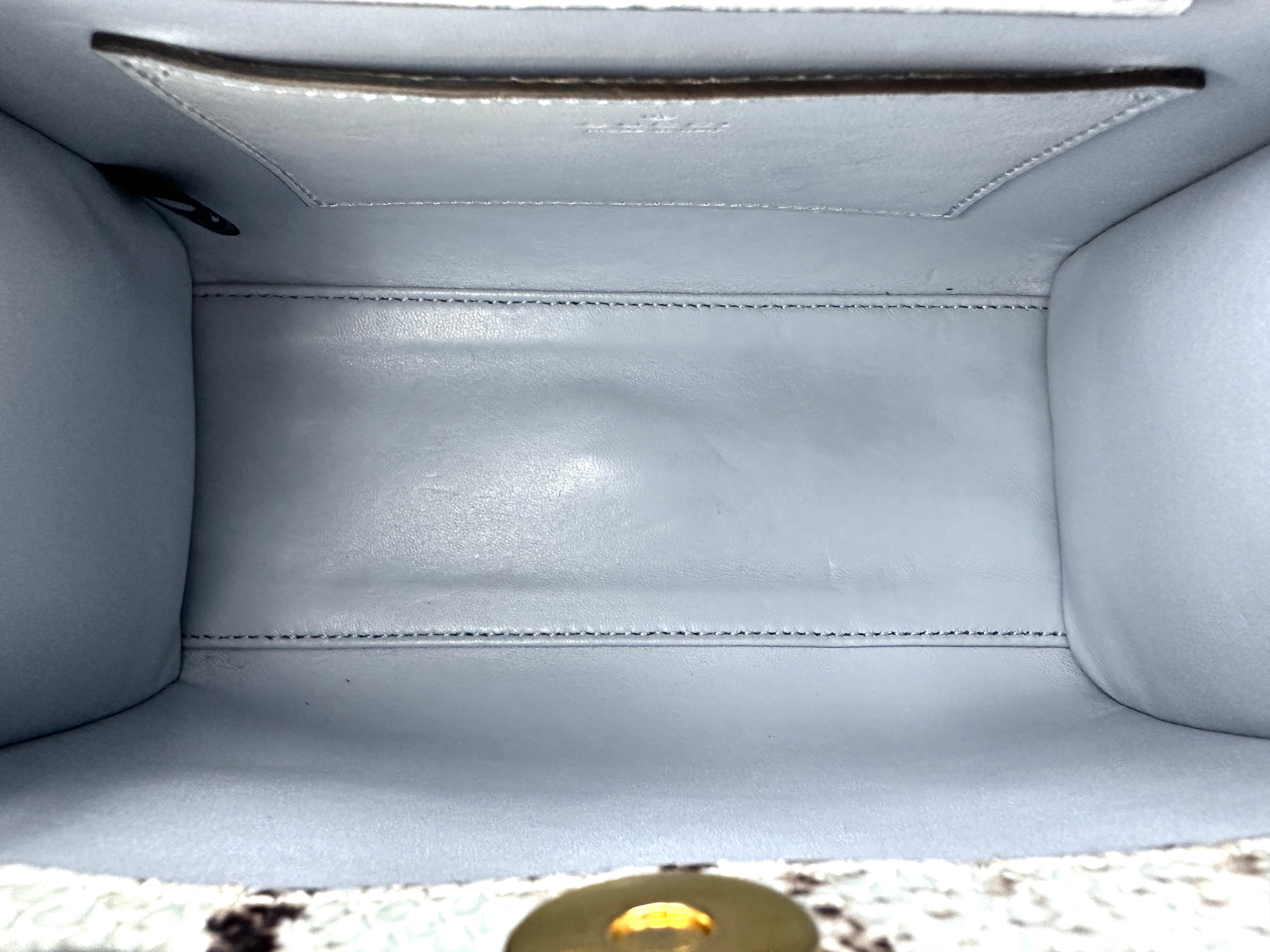 Gucci Diana Blue Python Leather Bamboo Top Handle Bag GG1391