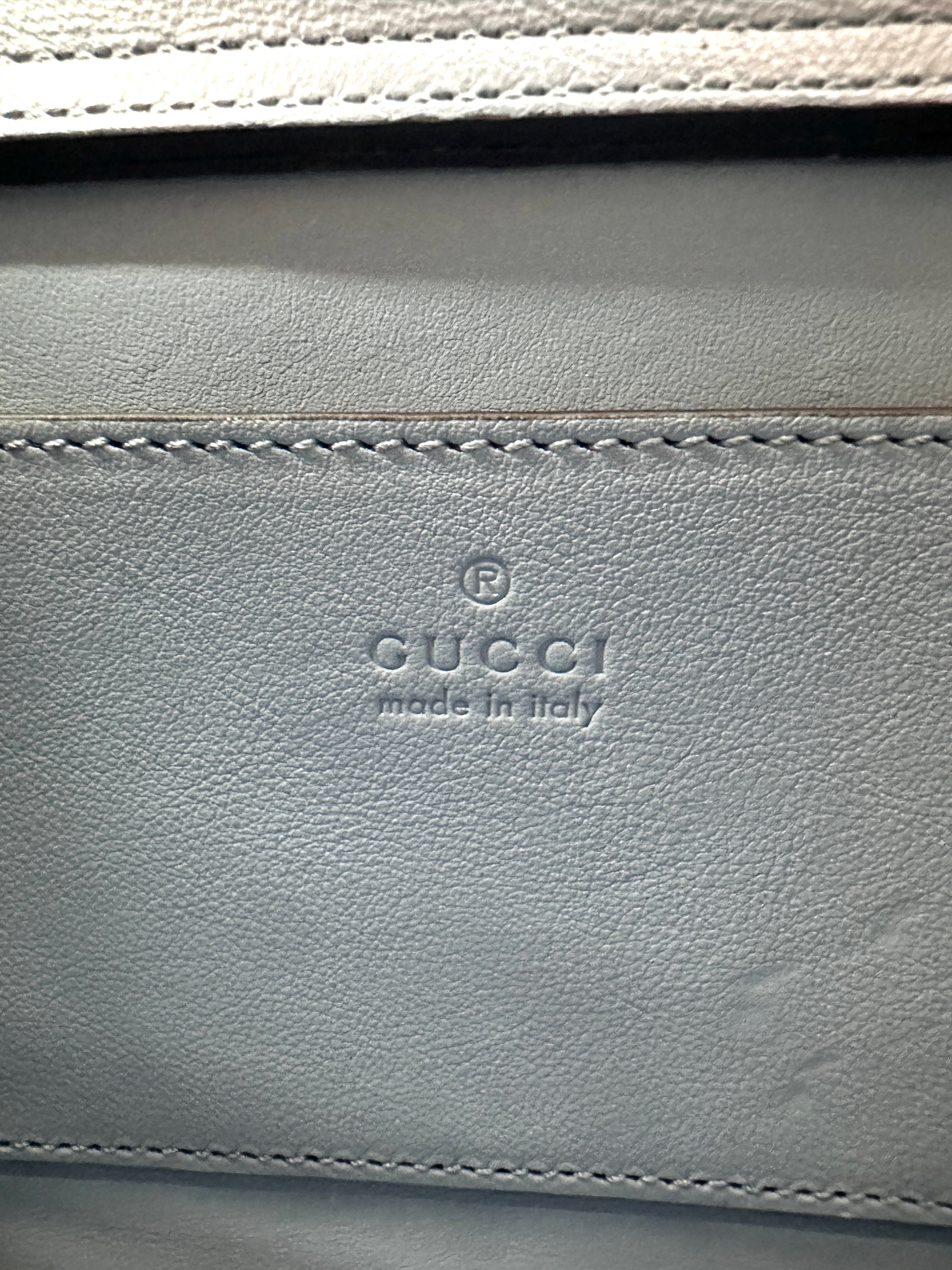 Gucci Diana Blue Python Leather Bamboo Top Handle Bag GG1391
