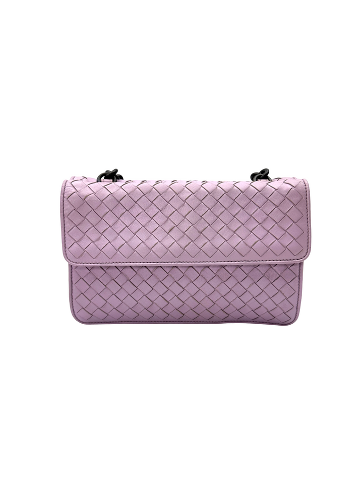 Bottega Veneta Olimpia Purple Intrecciato Shoulder Bag BV150