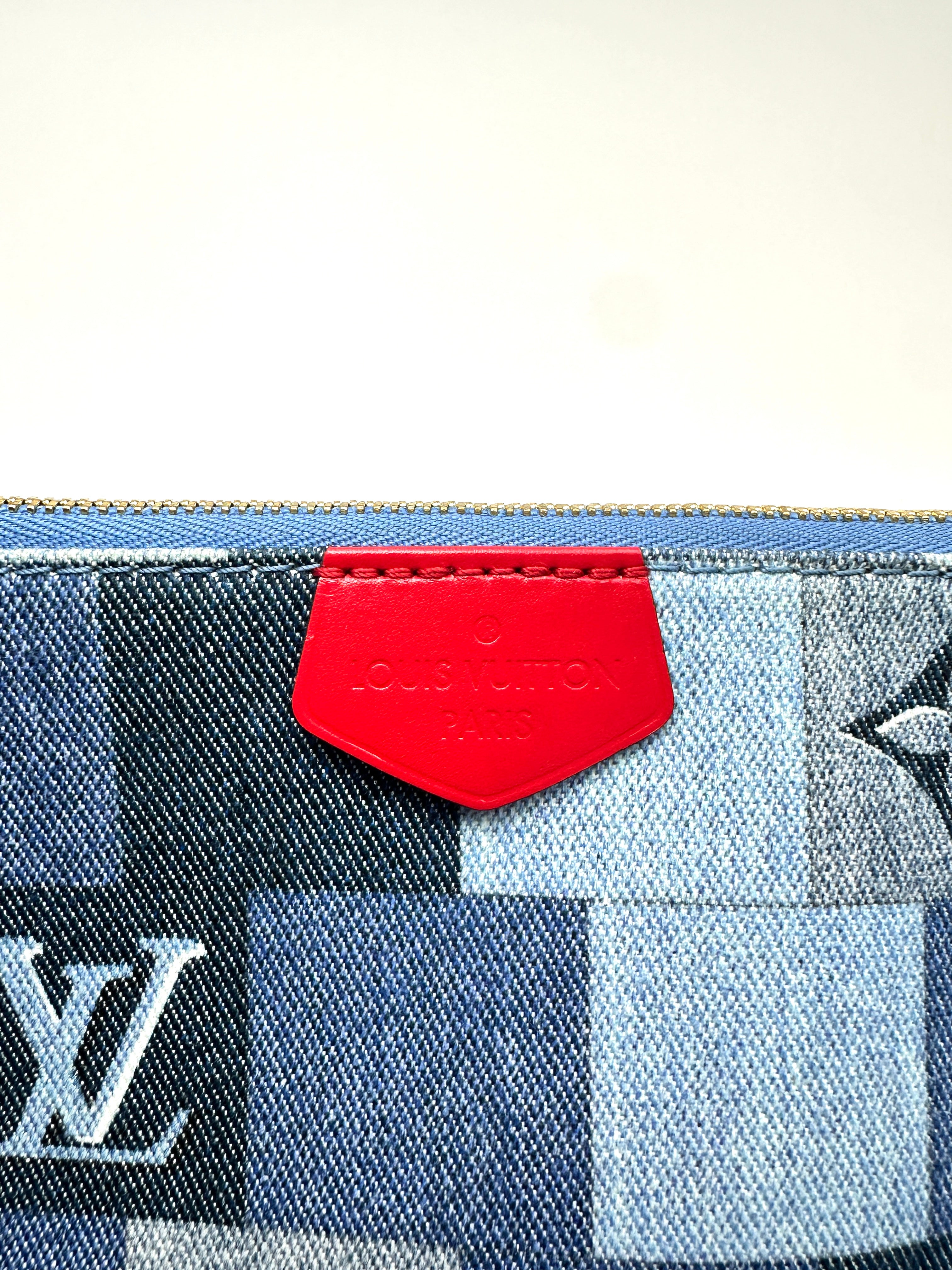 Louis Vuitton Denim Patchwork Monogram Canvas Multi Pochette Accessoires LV3387