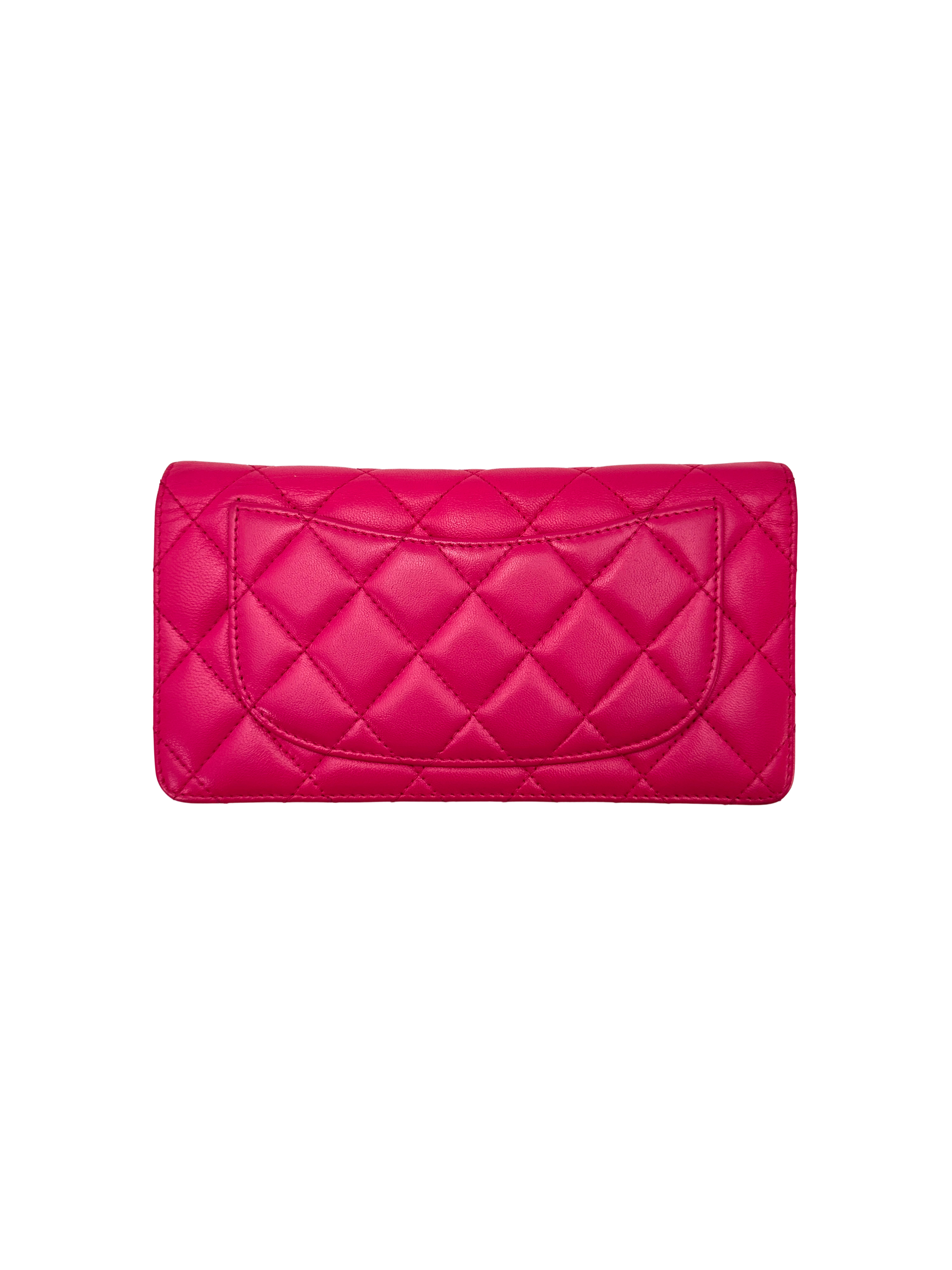 Chanel Pink Quilted Leather Long Wallet(19***33) CC2607