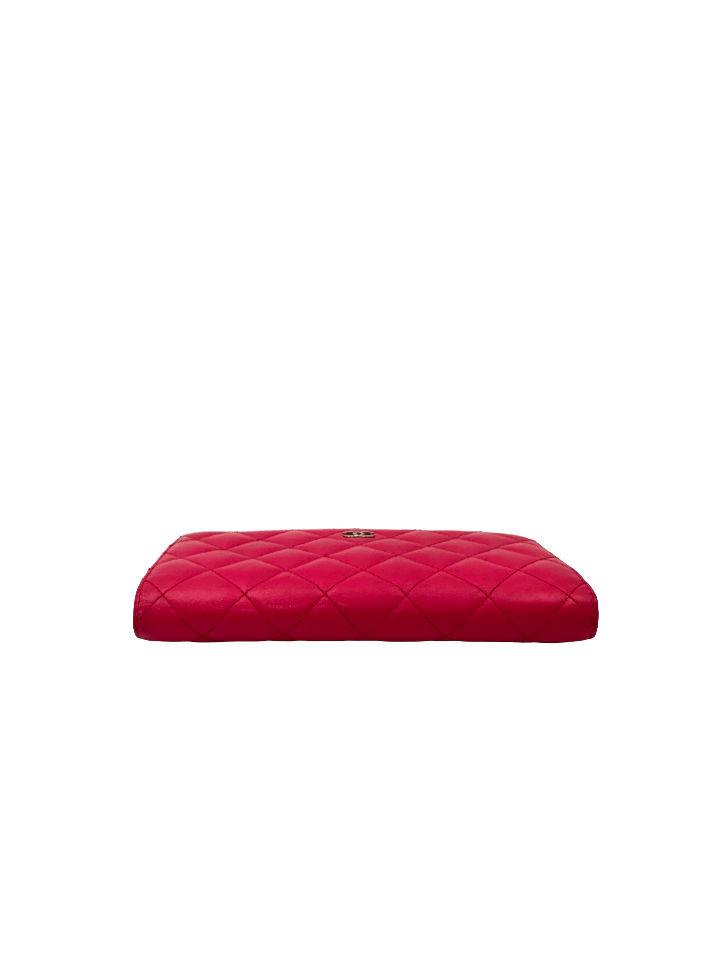 Chanel Pink Quilted Leather Long Wallet(19***33) CC2607