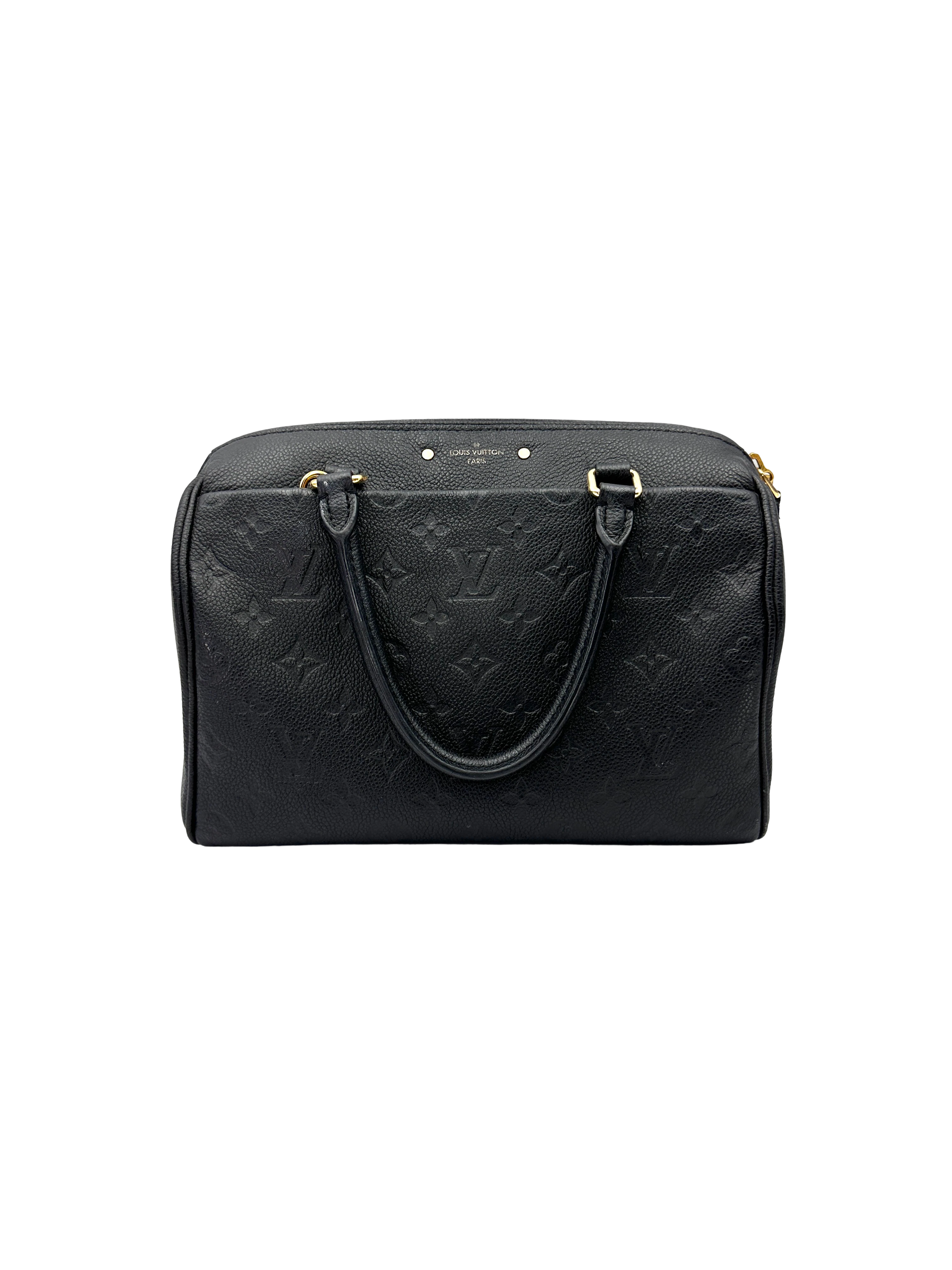 Louis Vuitton Speedy25 Black Monogram Empreinte Leather Handle Bag LV3391