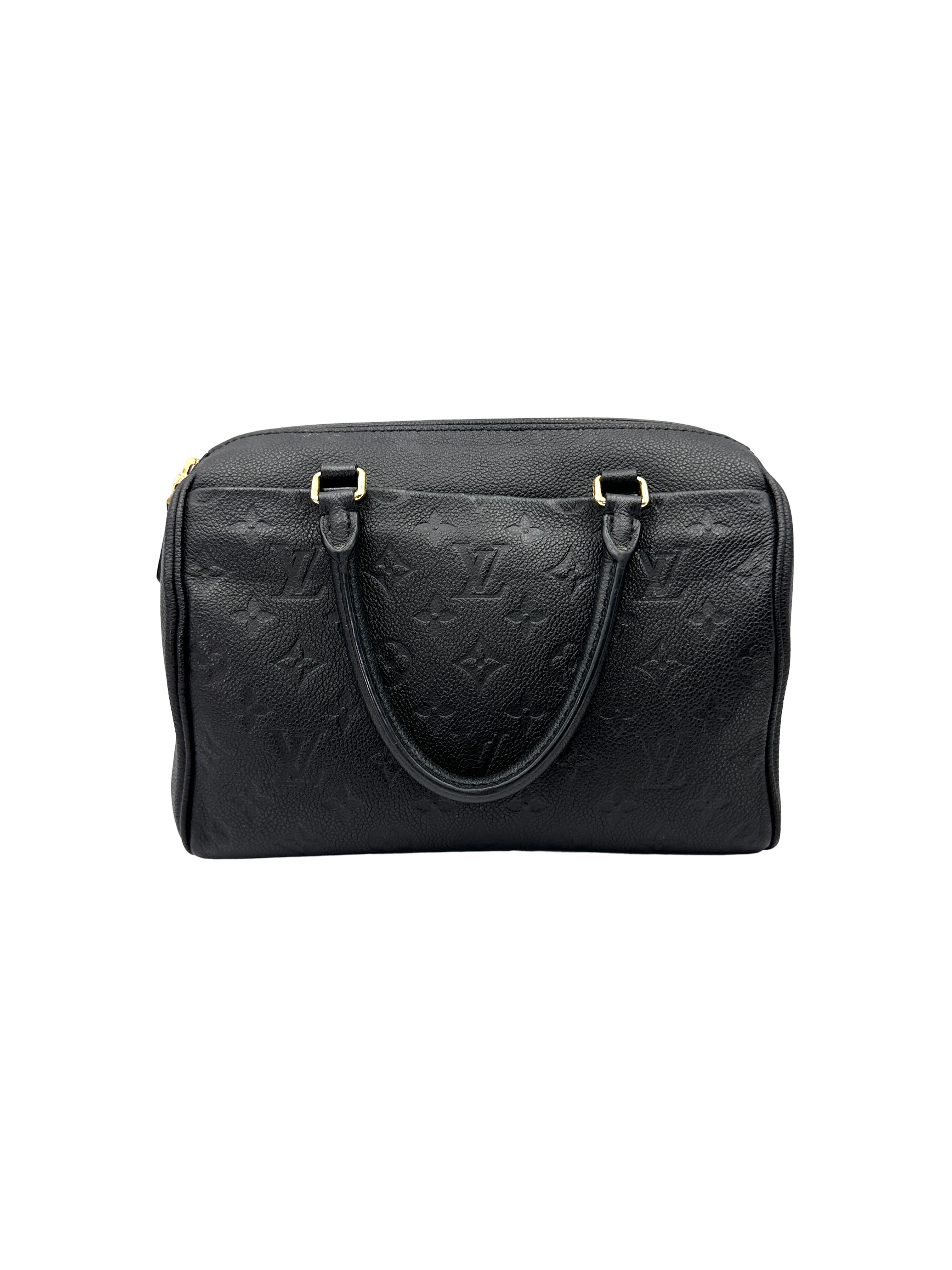 Louis Vuitton Speedy25 Black Monogram Empreinte Leather Handle Bag LV3391