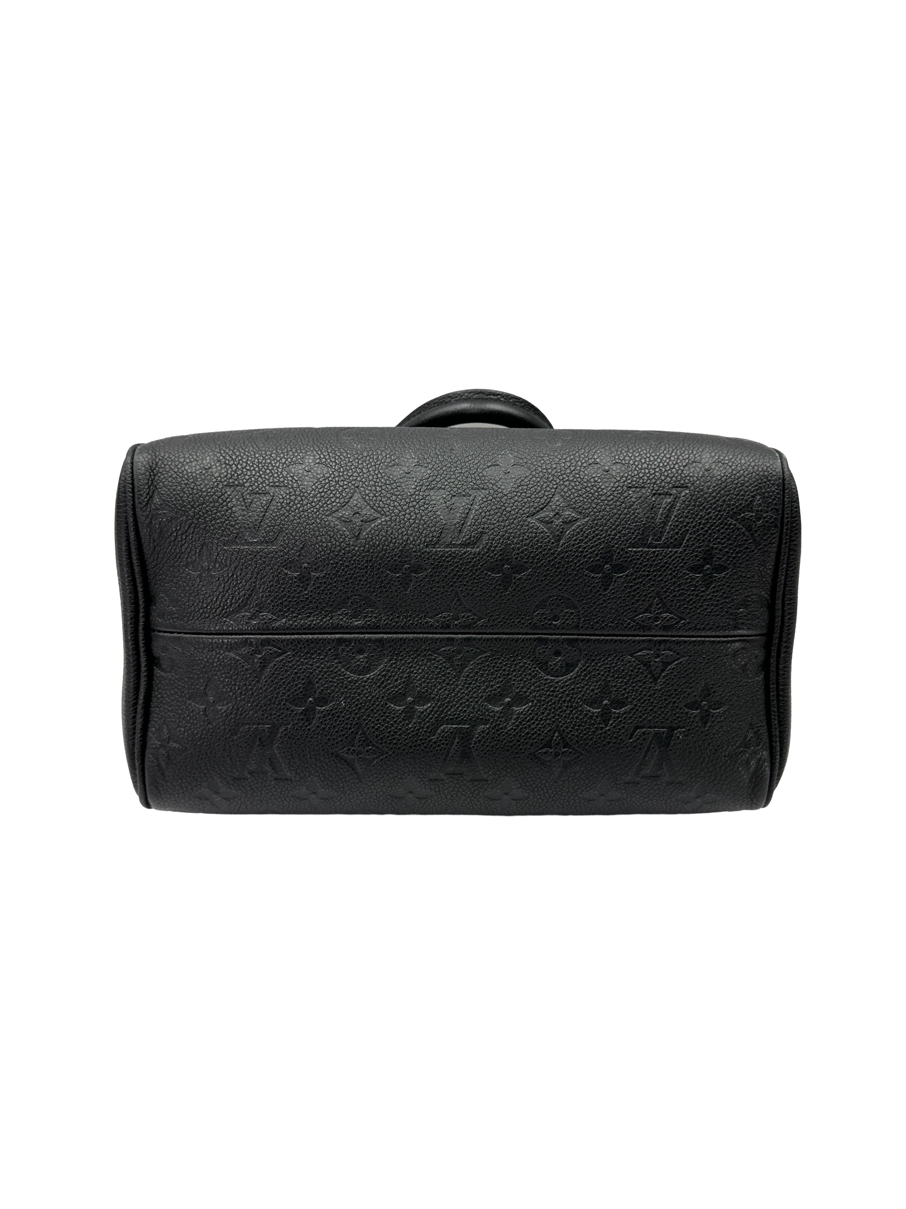 Louis Vuitton Speedy25 Black Monogram Empreinte Leather Handle Bag LV3391