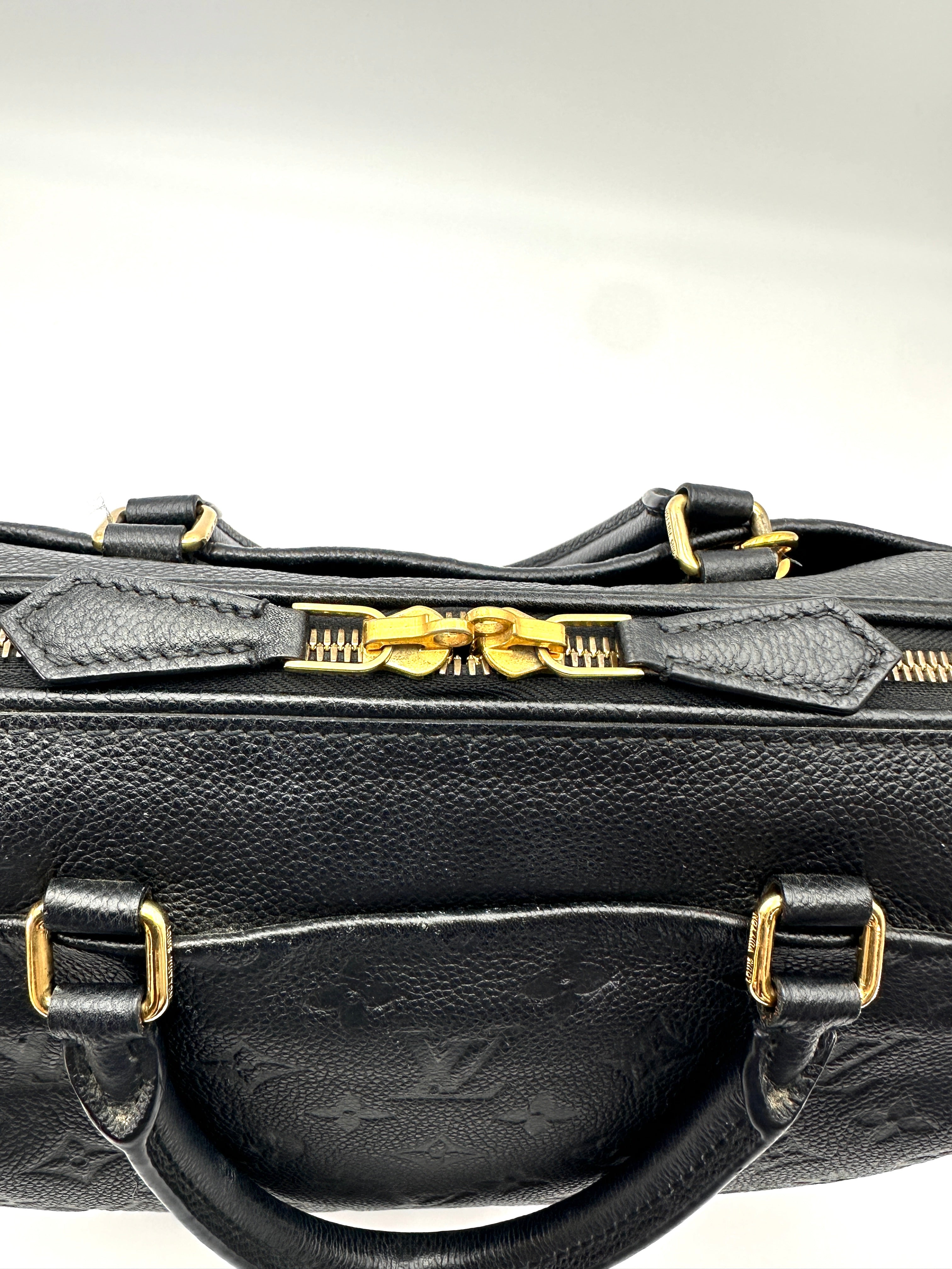 Louis Vuitton Speedy25 Black Monogram Empreinte Leather Handle Bag LV3391