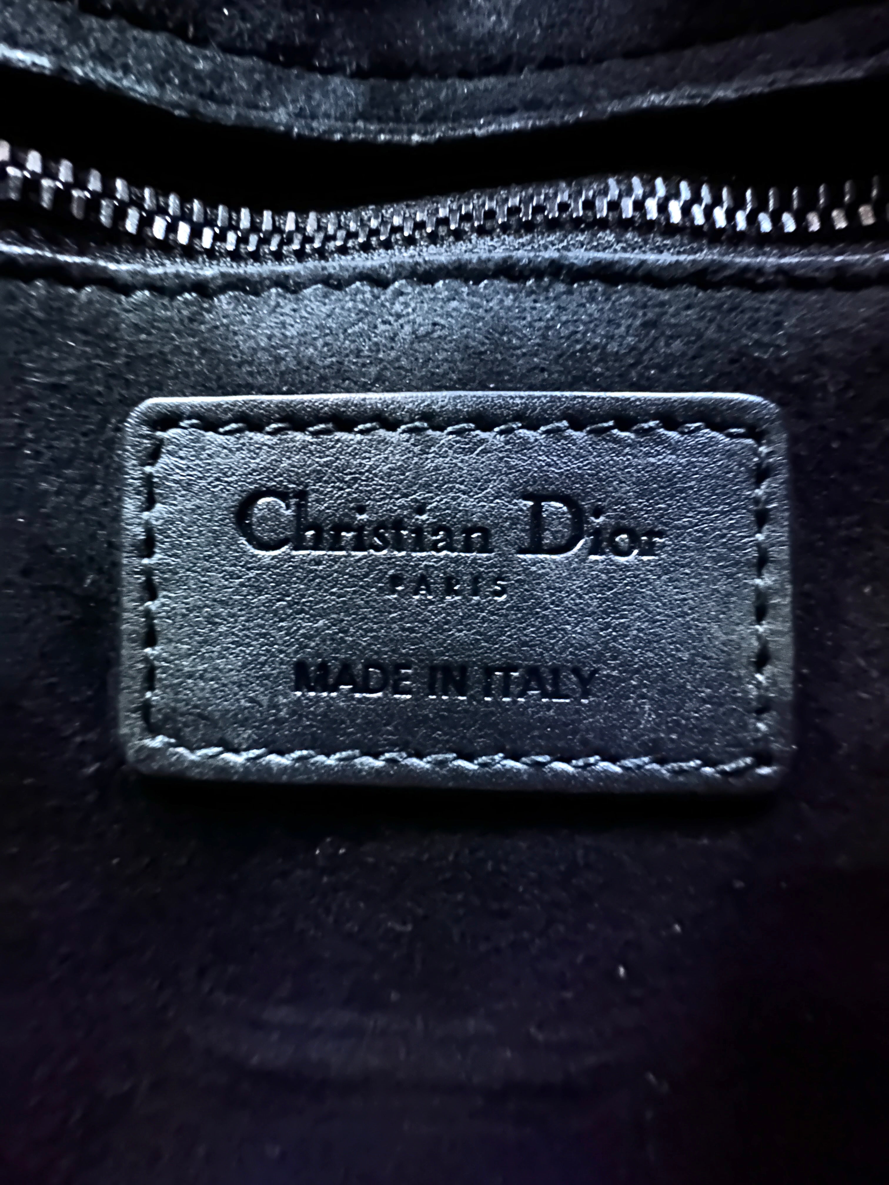 Christian Dior Lady Dior Black Cannage Ultra Matte Studded Leather Handle Bag DR952