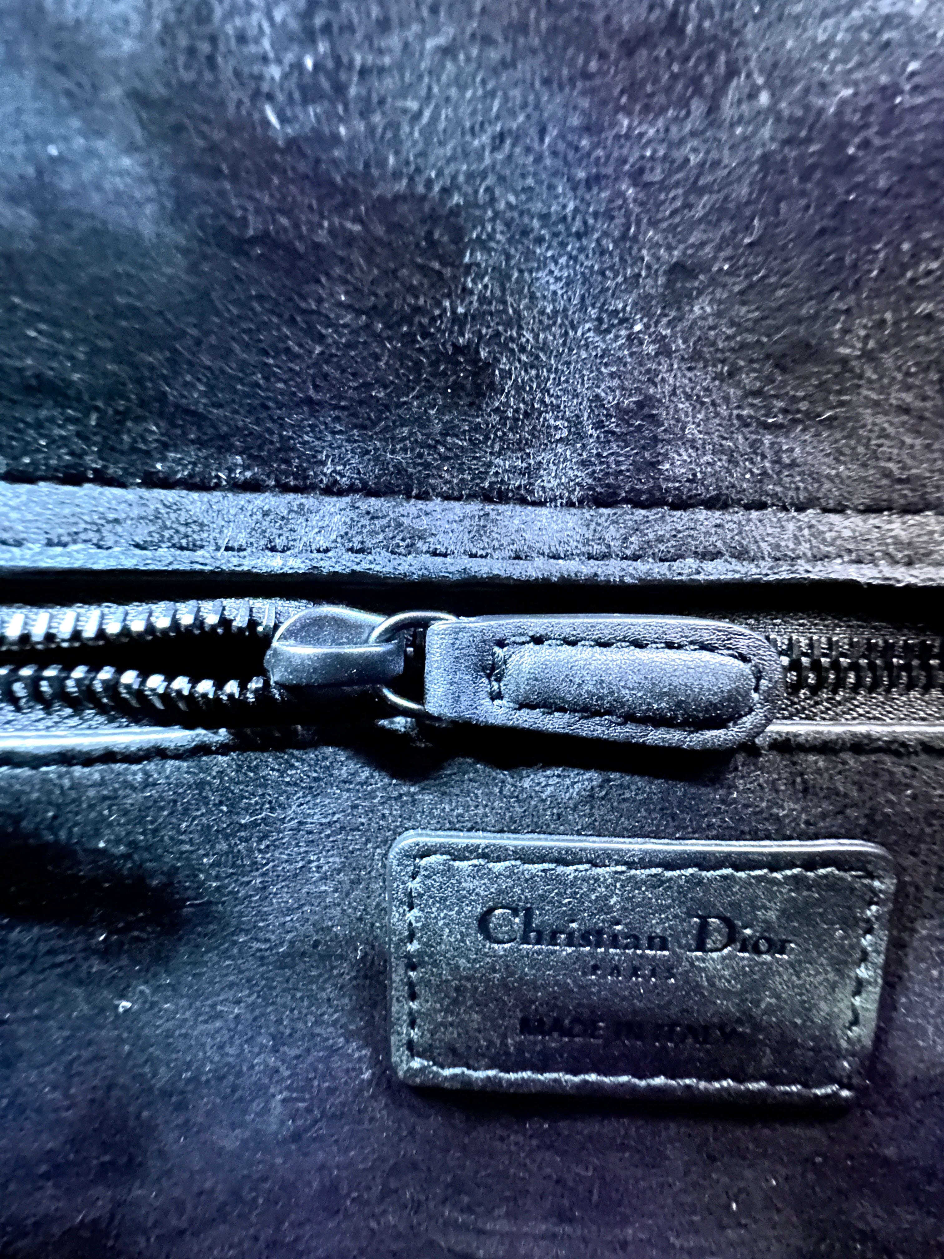 Christian Dior Lady Dior Black Cannage Ultra Matte Studded Leather Handle Bag DR952