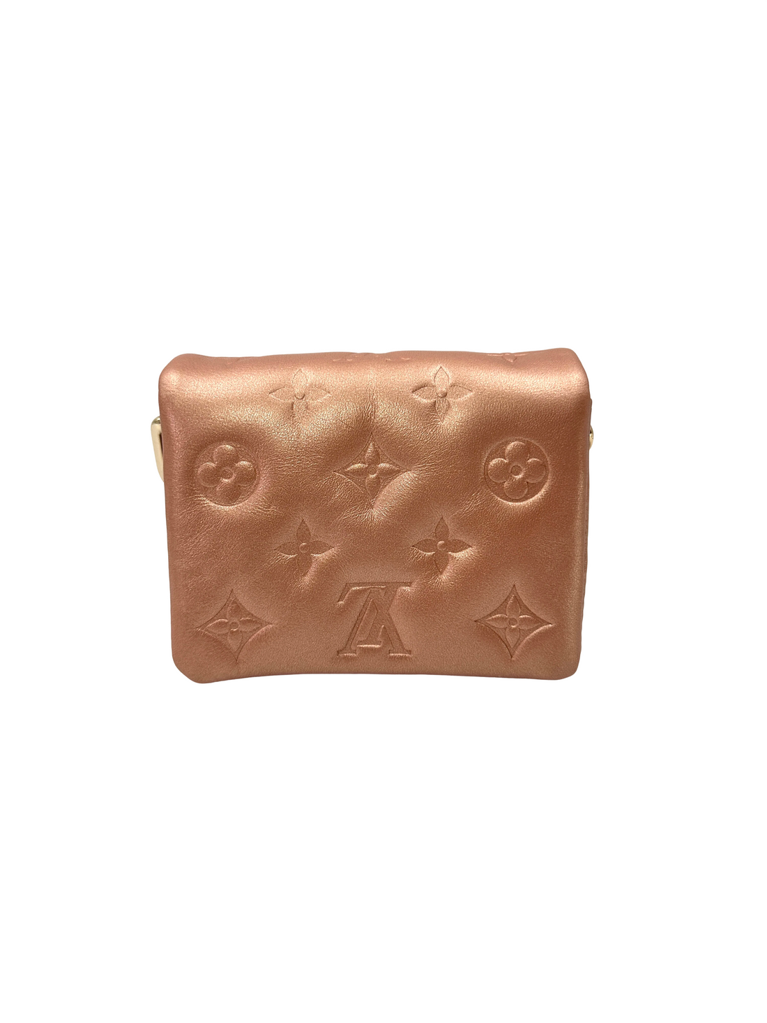 Louis Vuitton Coussin Orange Monogram Embossed Puffy Leather Mini Shoulder Bag LV3384