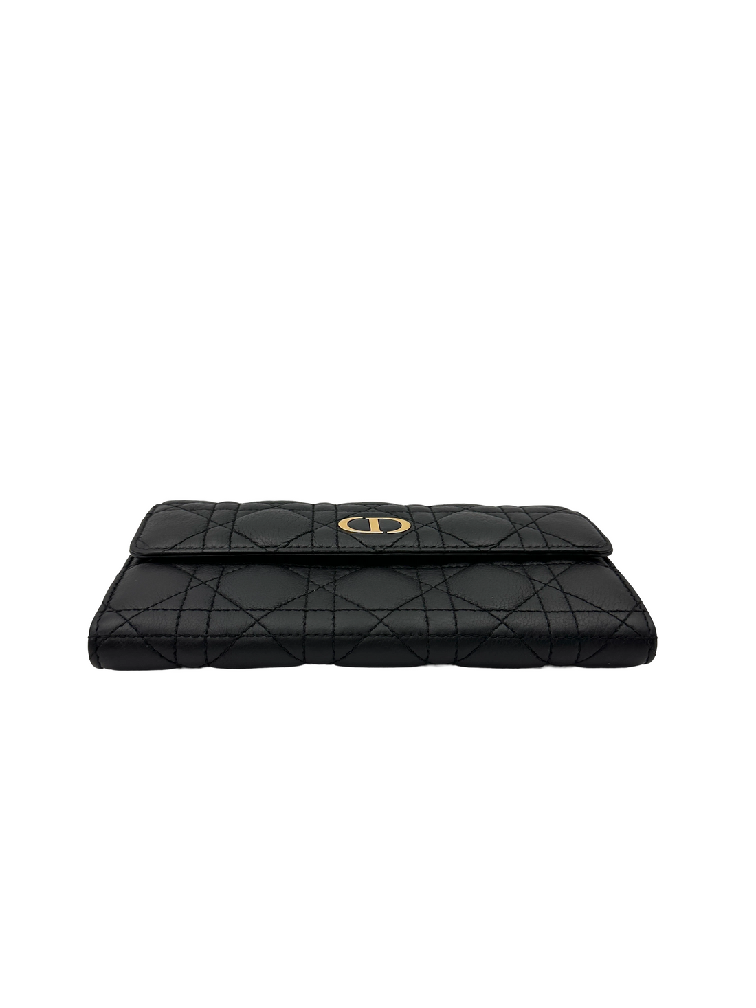 Christian Dior Caro Black Cannage Leather Long Wallet DR950