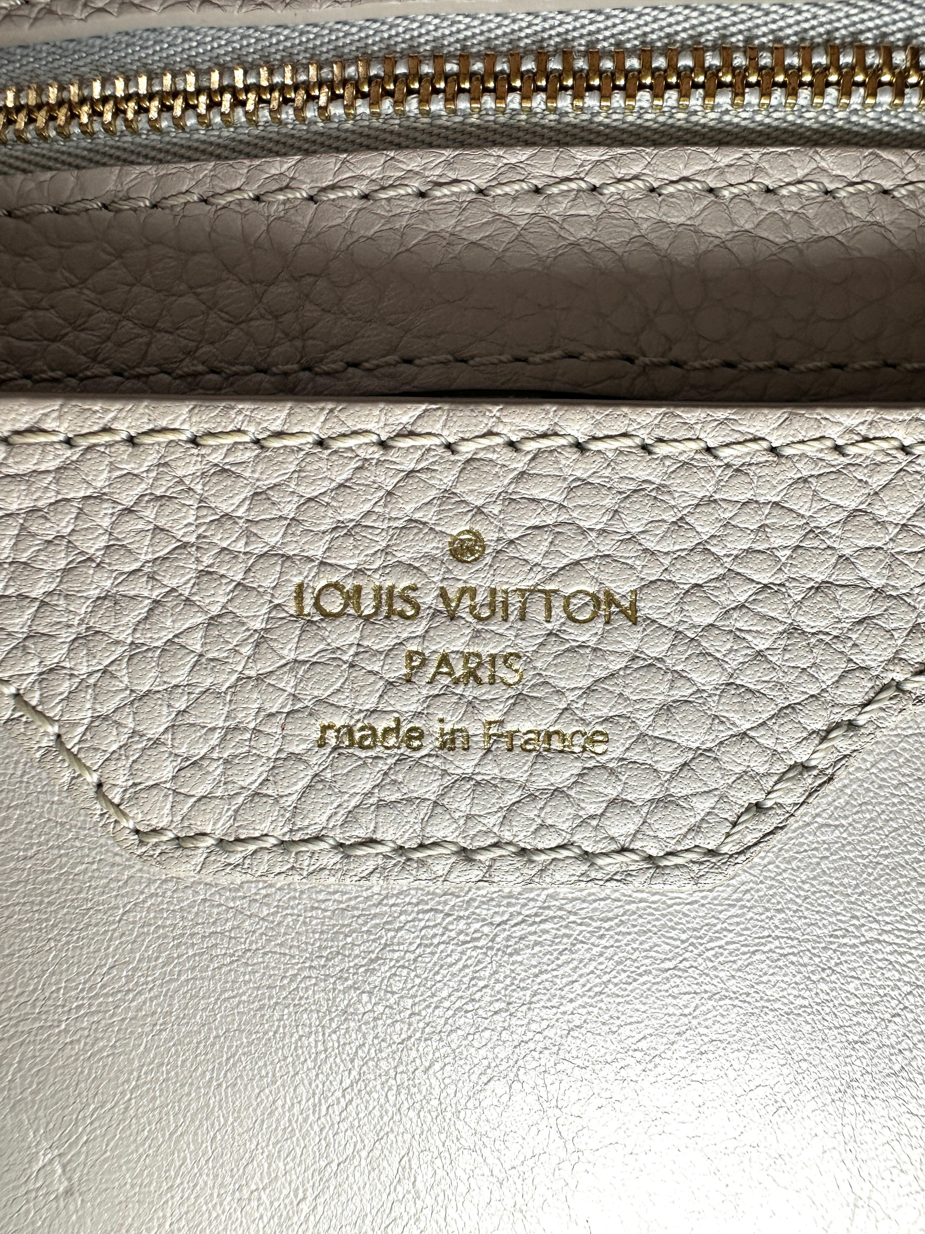Louis Vuitton Capucines Grey Taurillon Leather Python Handle Bag LV3389