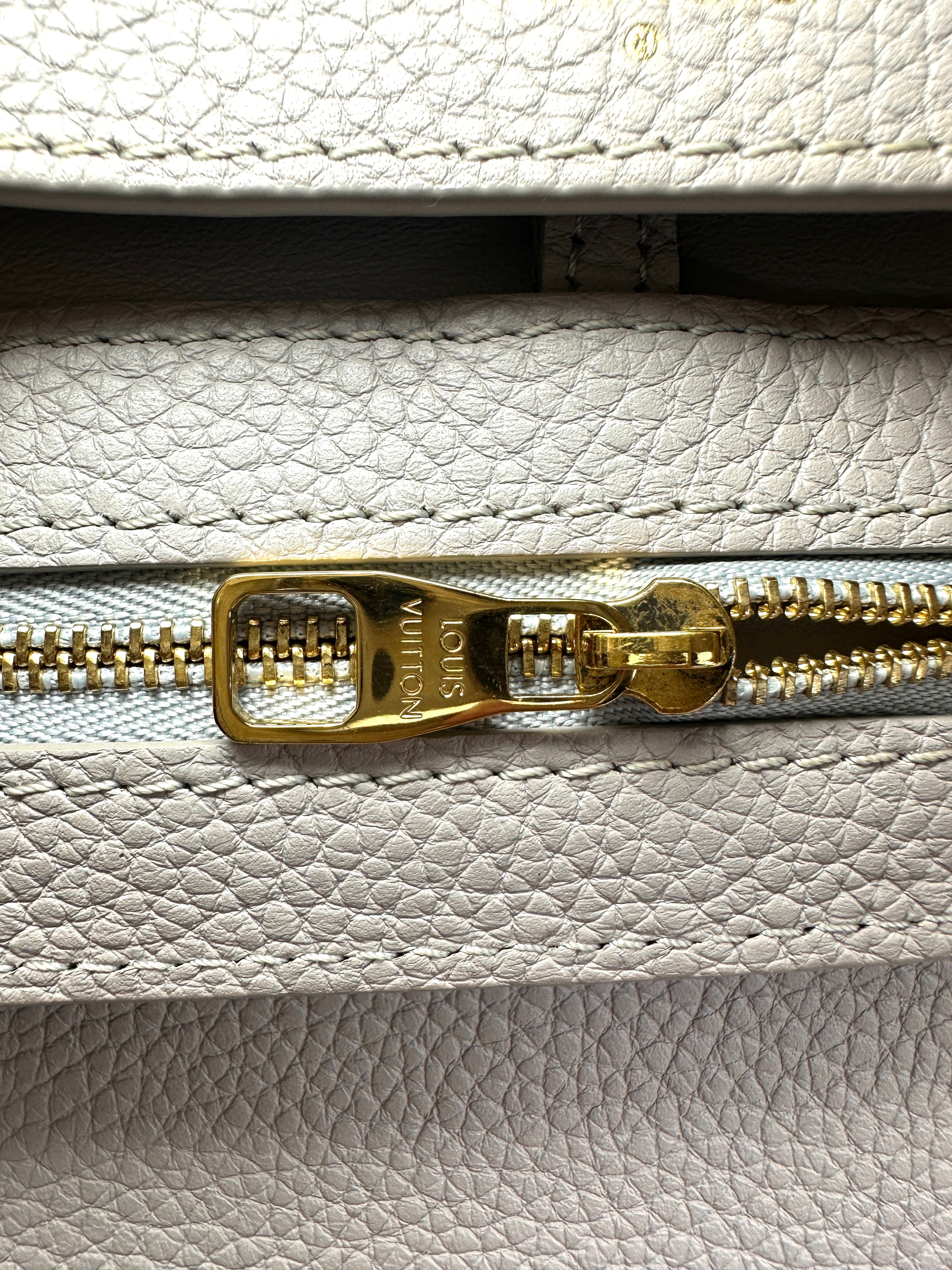 Louis Vuitton Capucines Grey Taurillon Leather Python Handle Bag LV3389