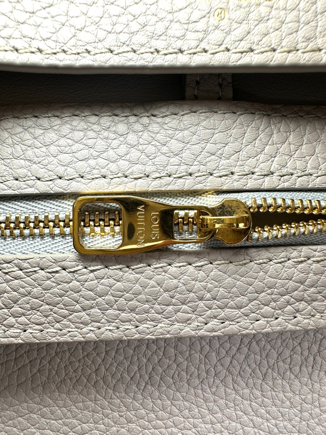 Louis Vuitton Capucines Grey Taurillon Leather Python Handle Bag LV3389