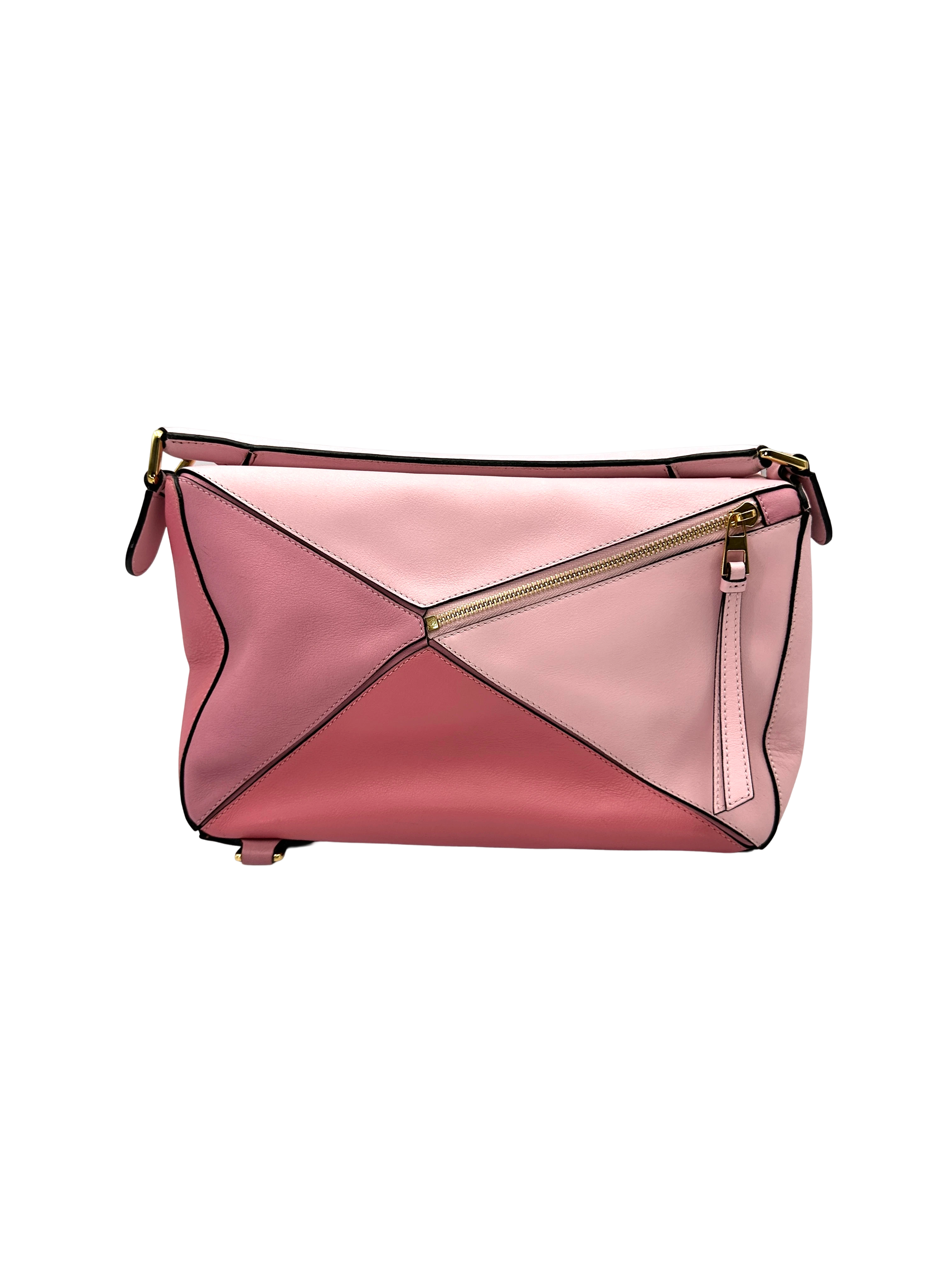 Loewe Puzzle Pink Leather Medium Size Shoulder Bag LW101
