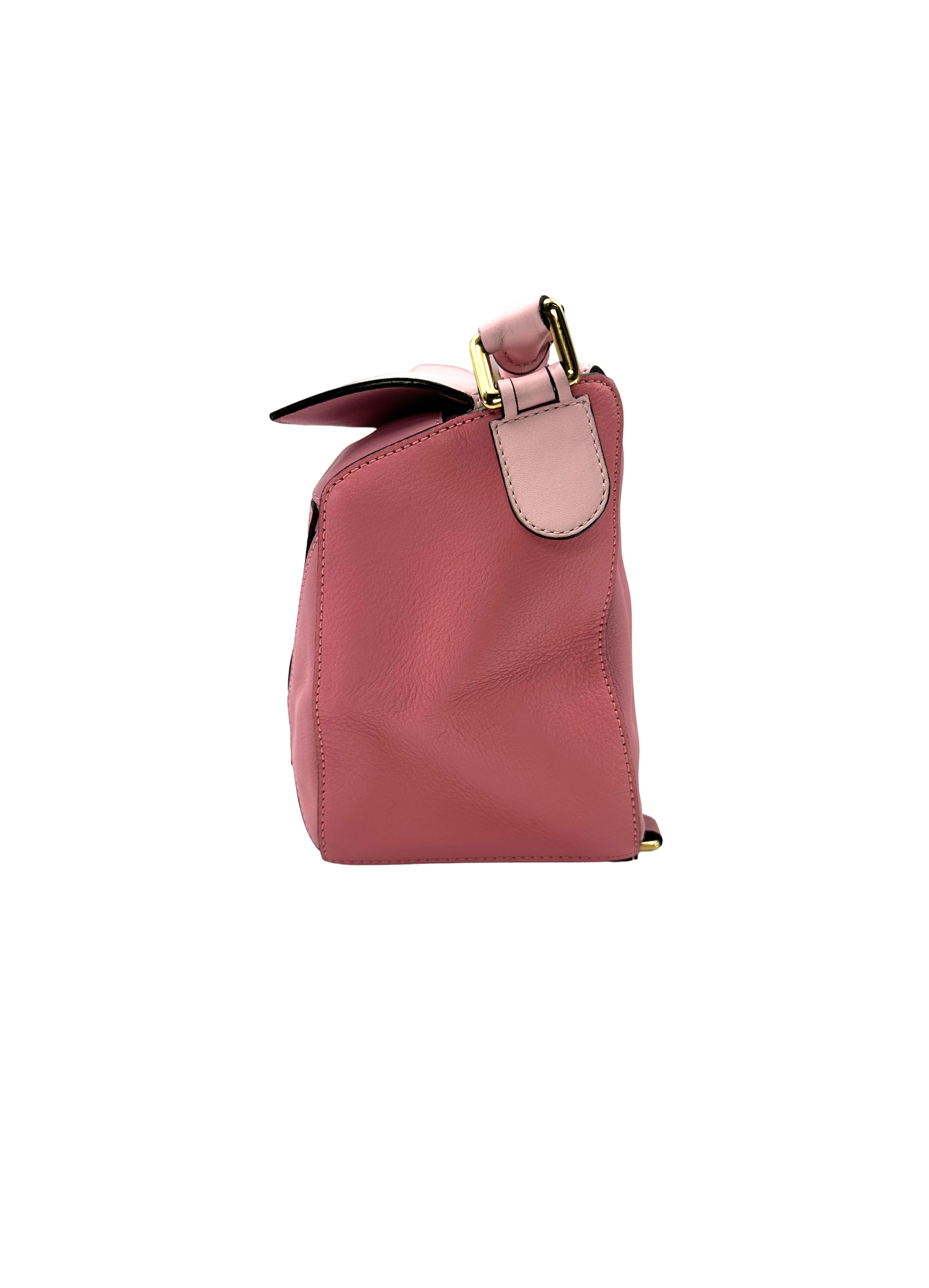 Loewe Puzzle Pink Leather Medium Size Shoulder Bag LW101