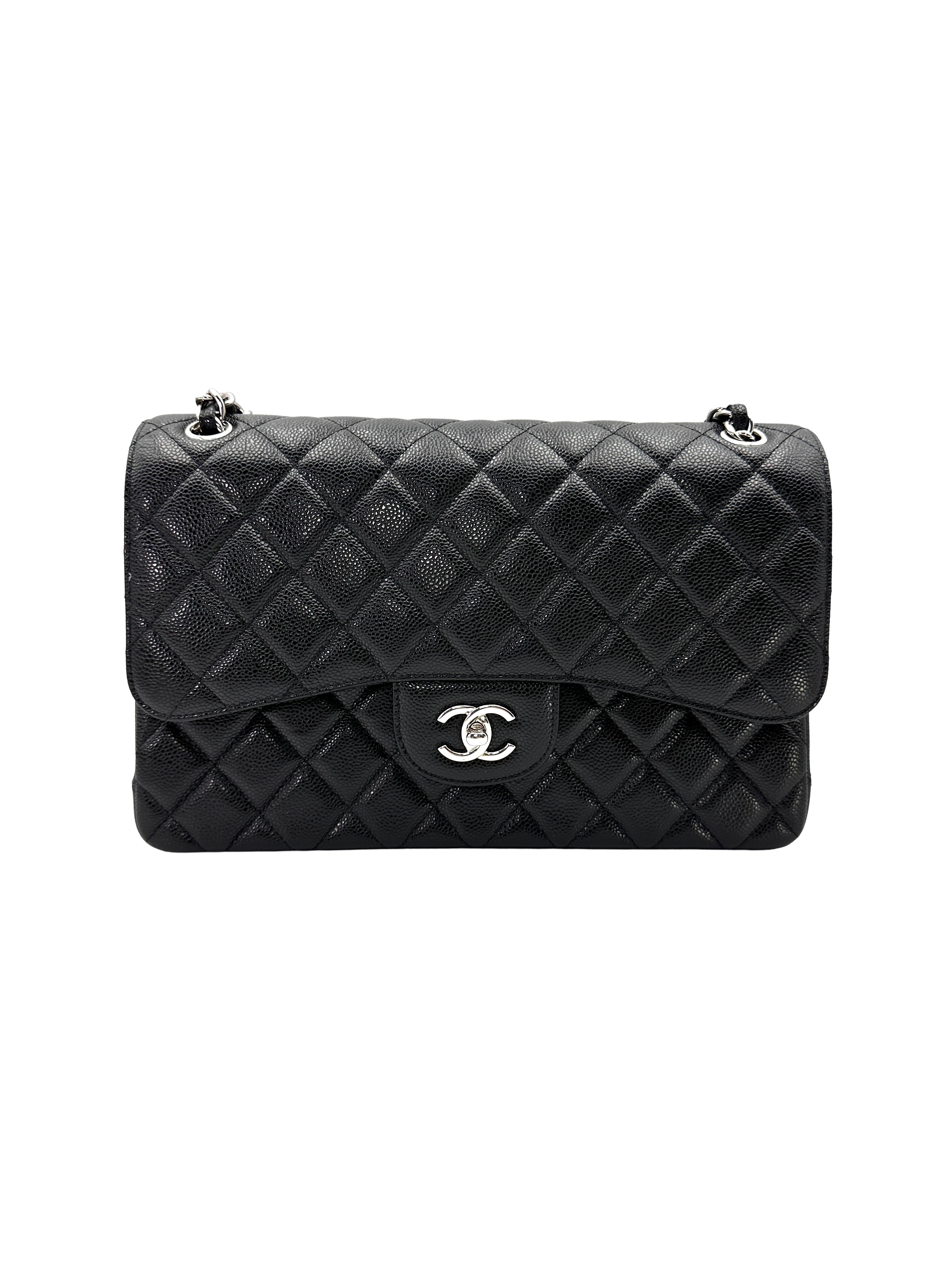 Chanel Classic Flap Black Quilted Leather Shoulder Bag With Silver Buckle(15***91) CC2610