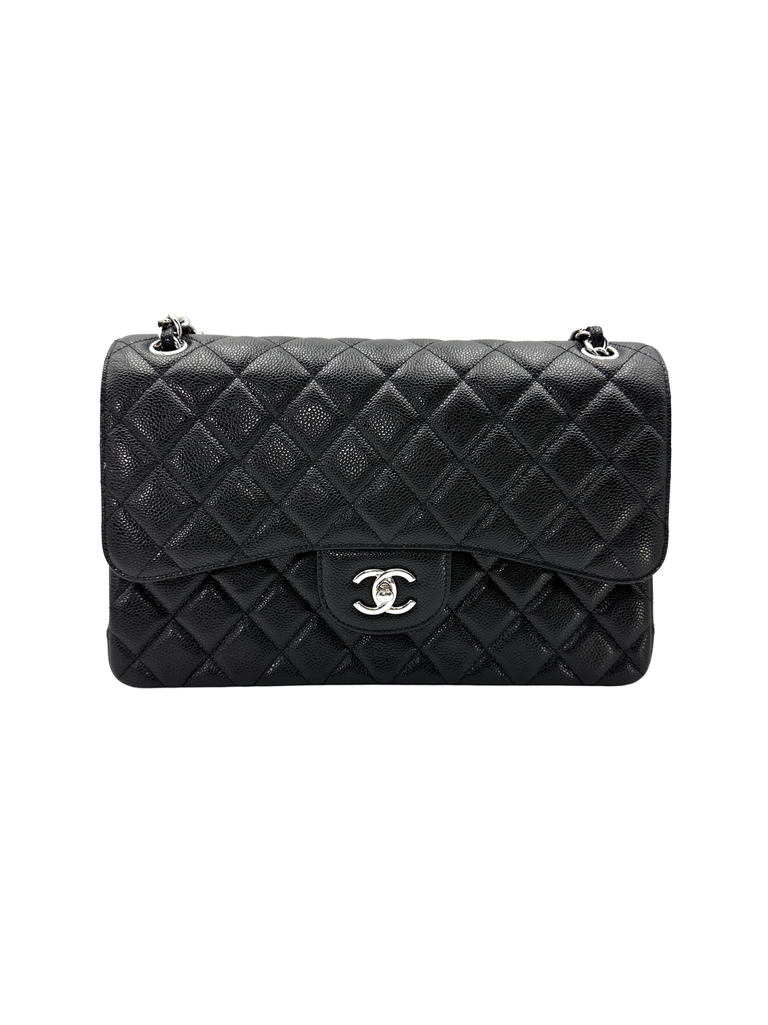 Chanel Classic Flap Black Quilted Leather Shoulder Bag With Silver Buckle(15***91) CC2610
