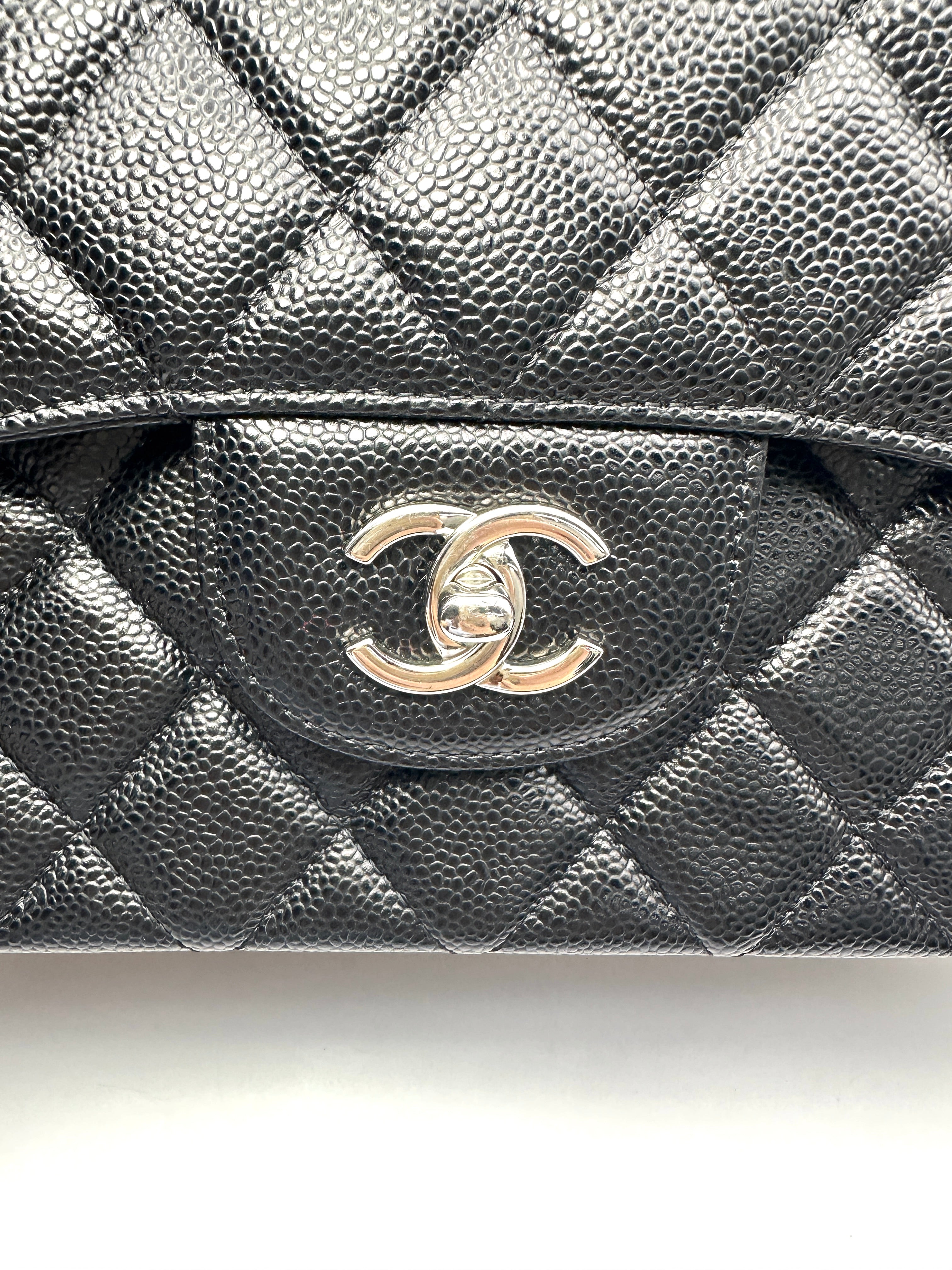 Chanel Classic Flap Black Quilted Leather Shoulder Bag With Silver Buckle(15***91) CC2610