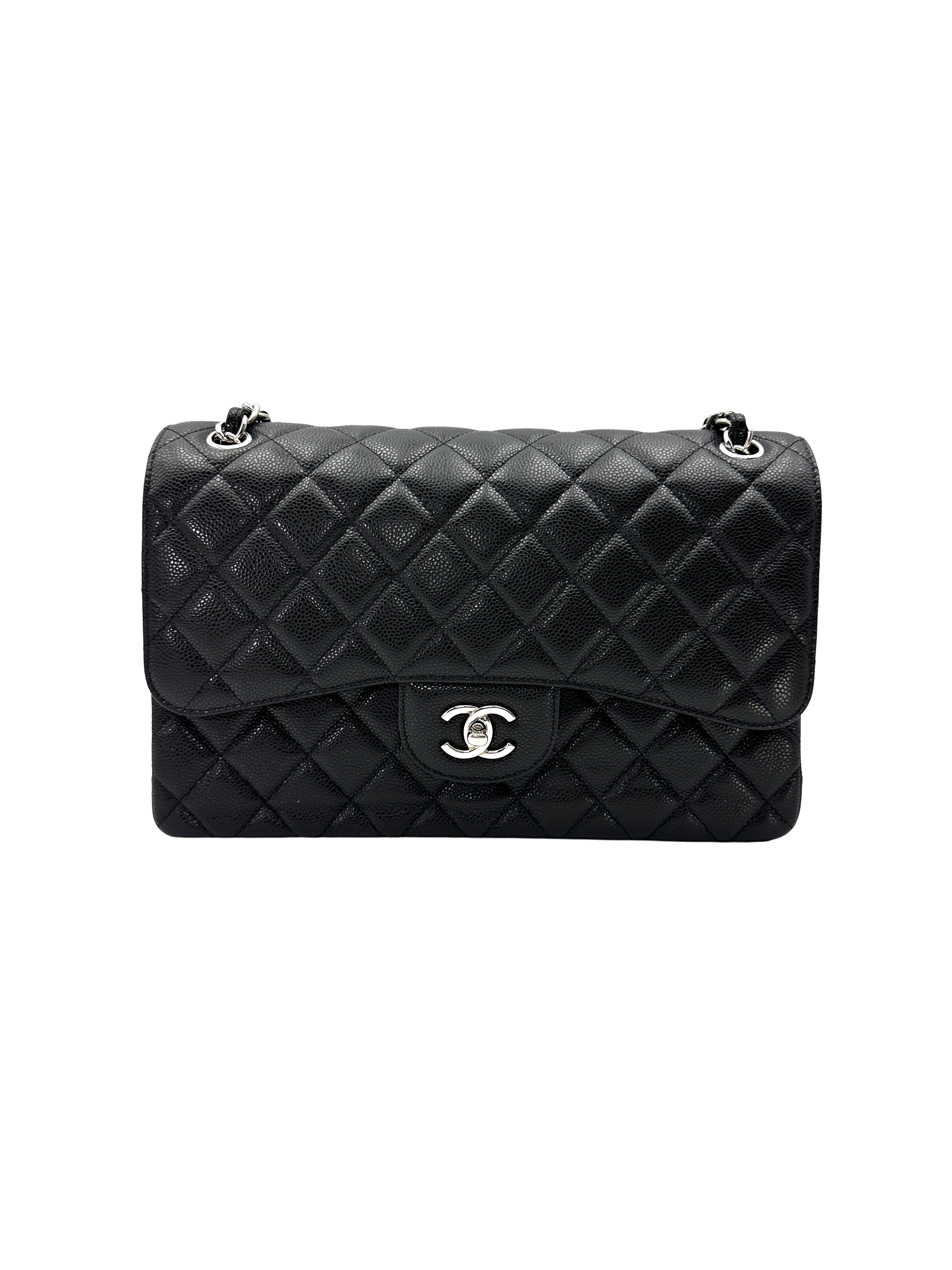 Chanel Classic Flap Black Quilted Leather Shoulder Bag With Silver Buckle(16***97) CC2609