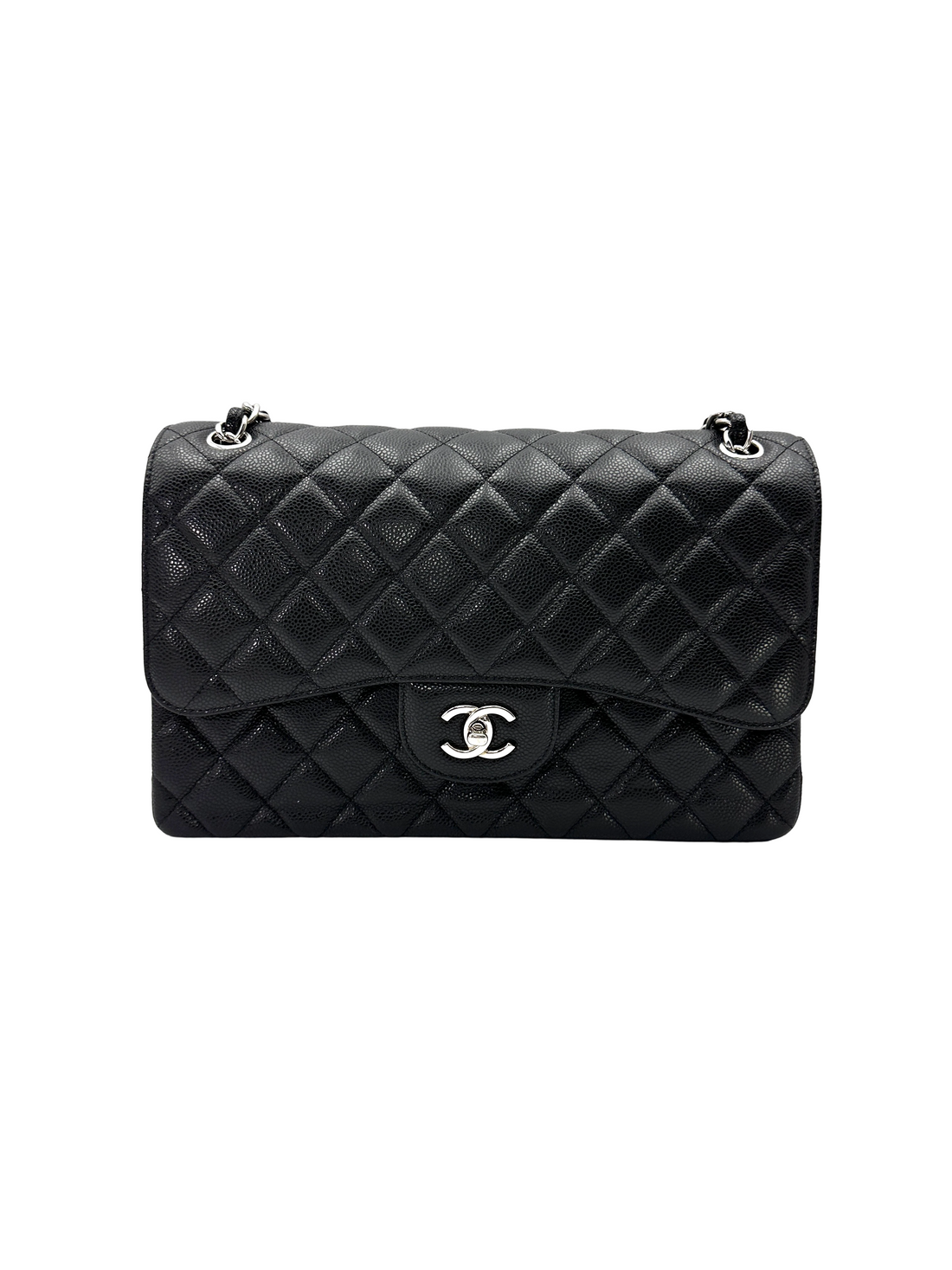 Chanel Classic Flap Black Quilted Leather Shoulder Bag With Silver Buckle(16***97) CC2609