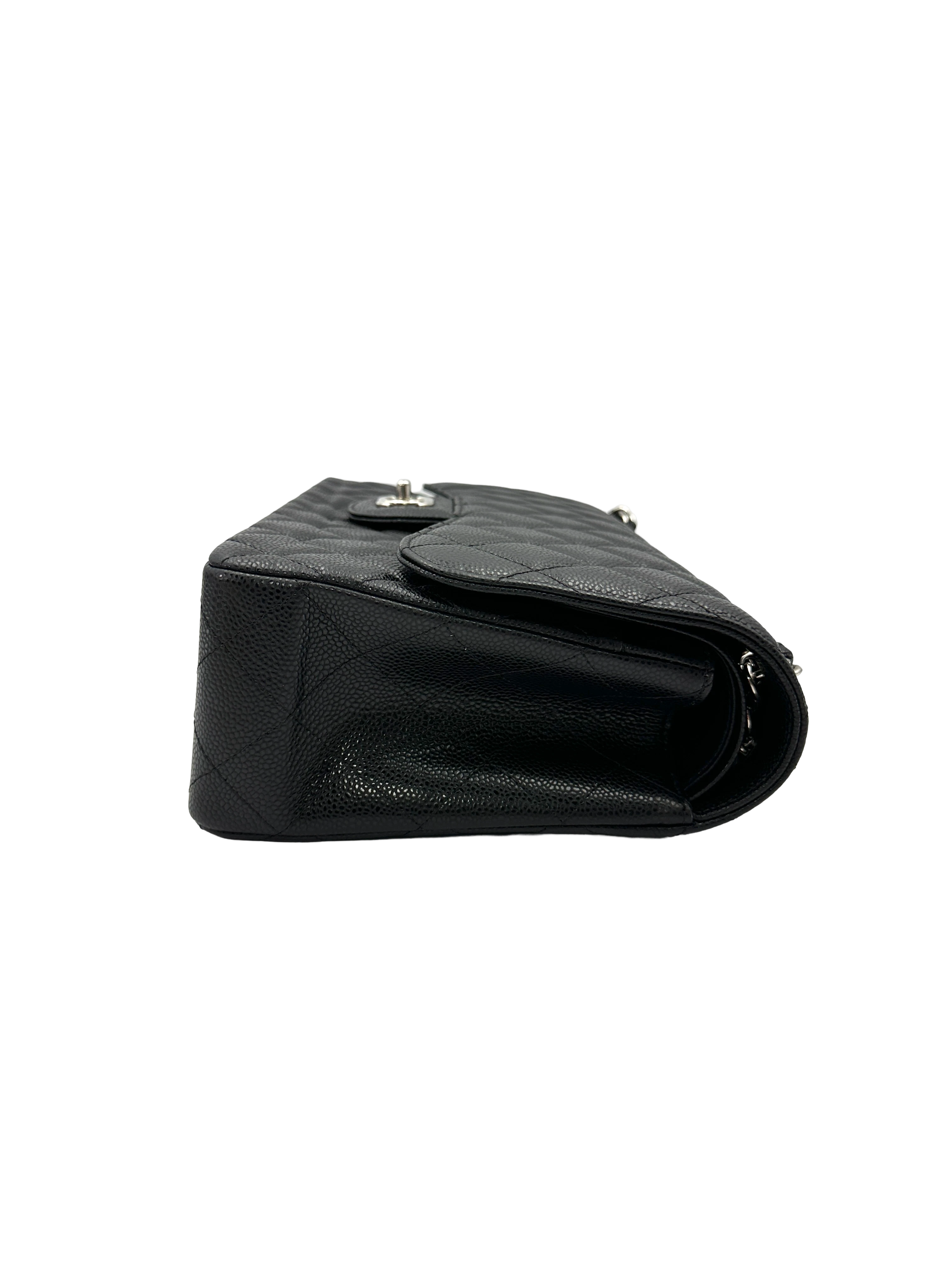 Chanel Classic Flap Black Quilted Leather Shoulder Bag With Silver Buckle(16***97) CC2609