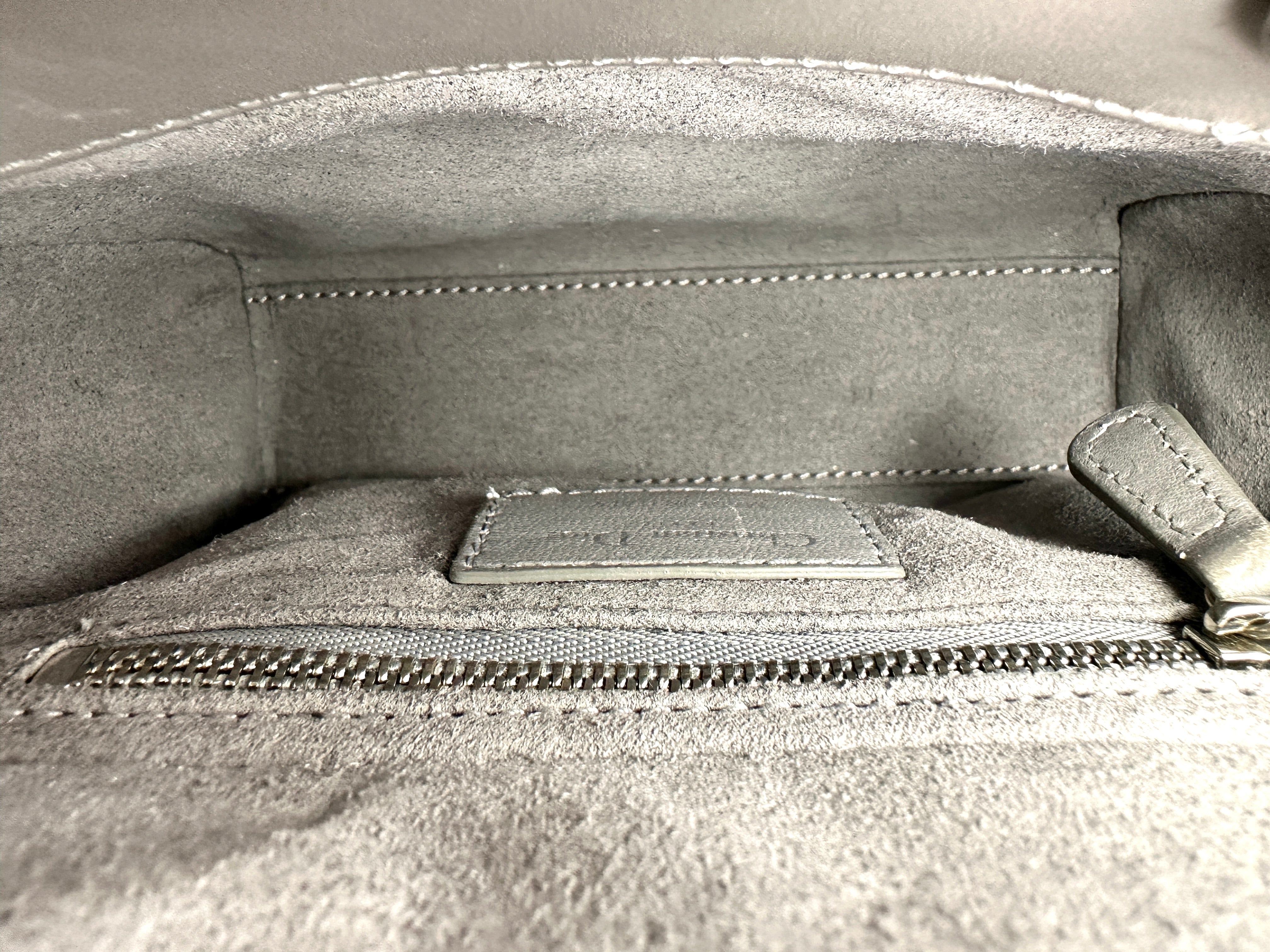 Christian Dior Lady Dior Grey Cannage Leather Handle Bag DR954