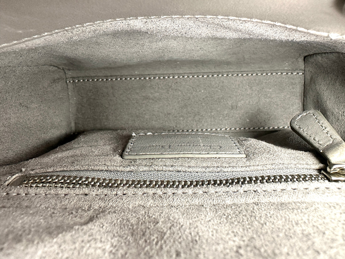 Christian Dior Lady Dior Grey Cannage Leather Handle Bag DR954