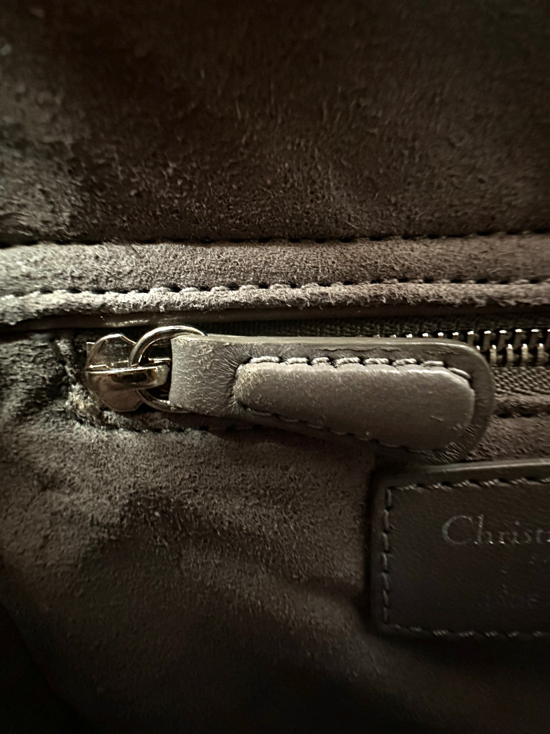 Christian Dior Lady Dior Grey Cannage Leather Handle Bag DR954