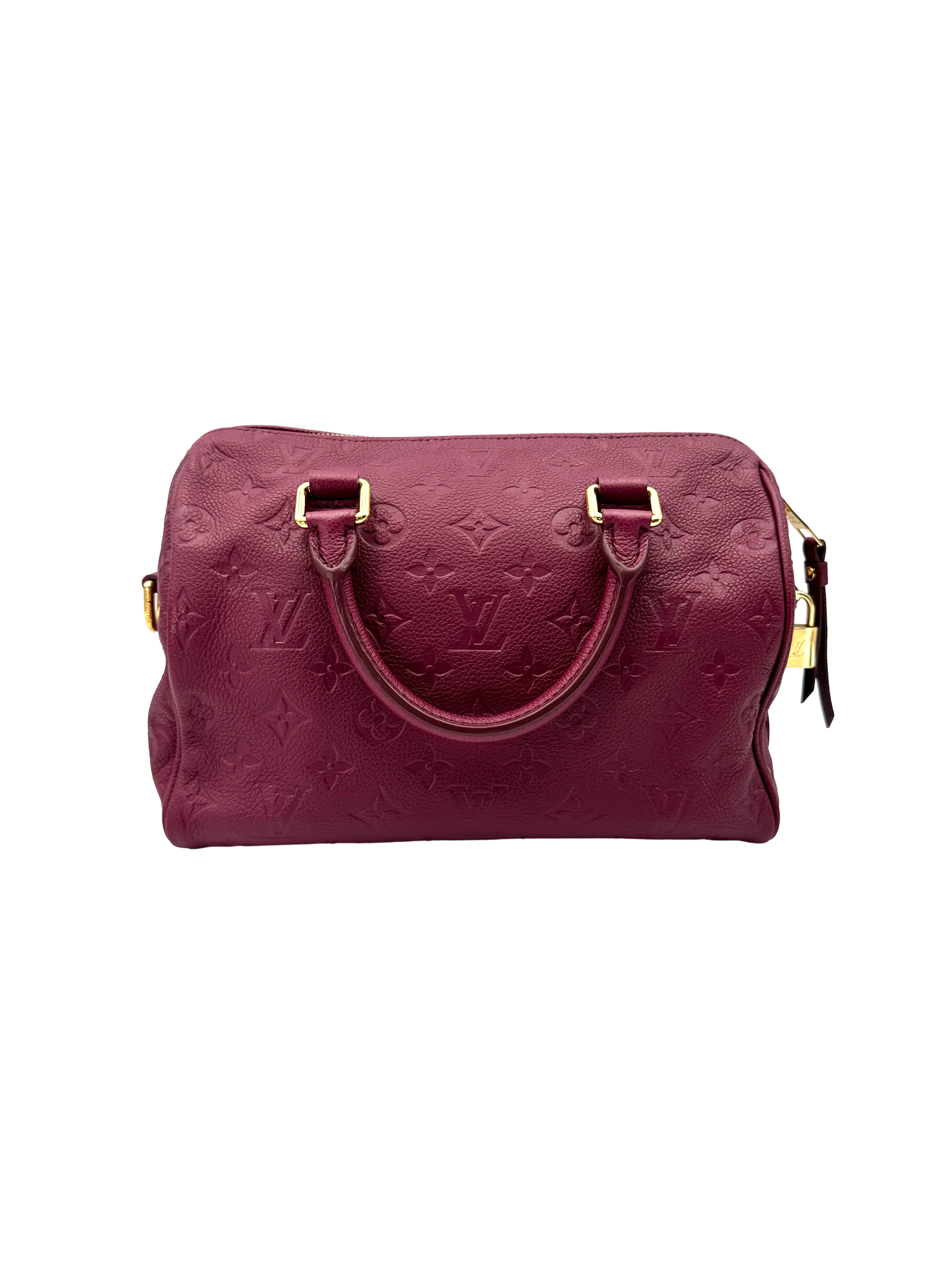 Louis Vuitton Speedy25 Red Monogram Empreinte Leather Handle Bag LV3390