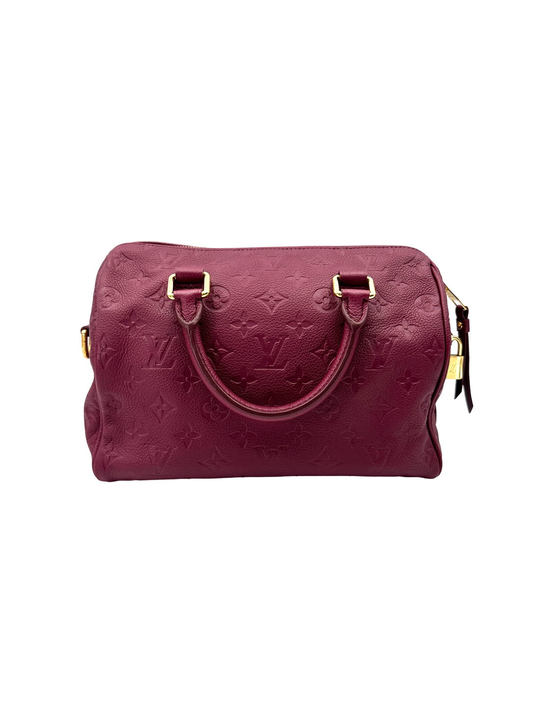 Louis Vuitton Speedy25 Red Monogram Empreinte Leather Handle Bag LV3390