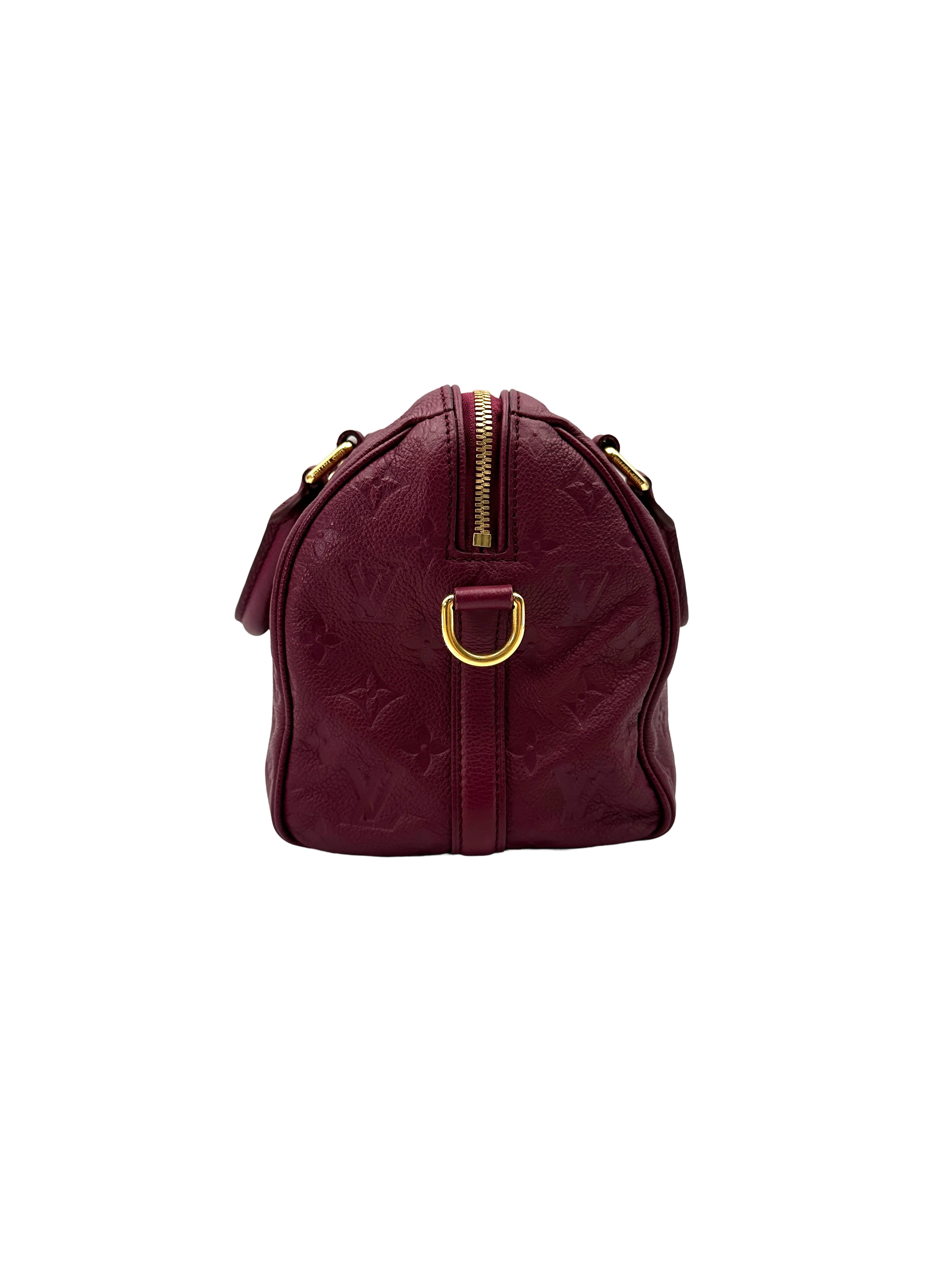 Louis Vuitton Speedy25 Red Monogram Empreinte Leather Handle Bag LV3390