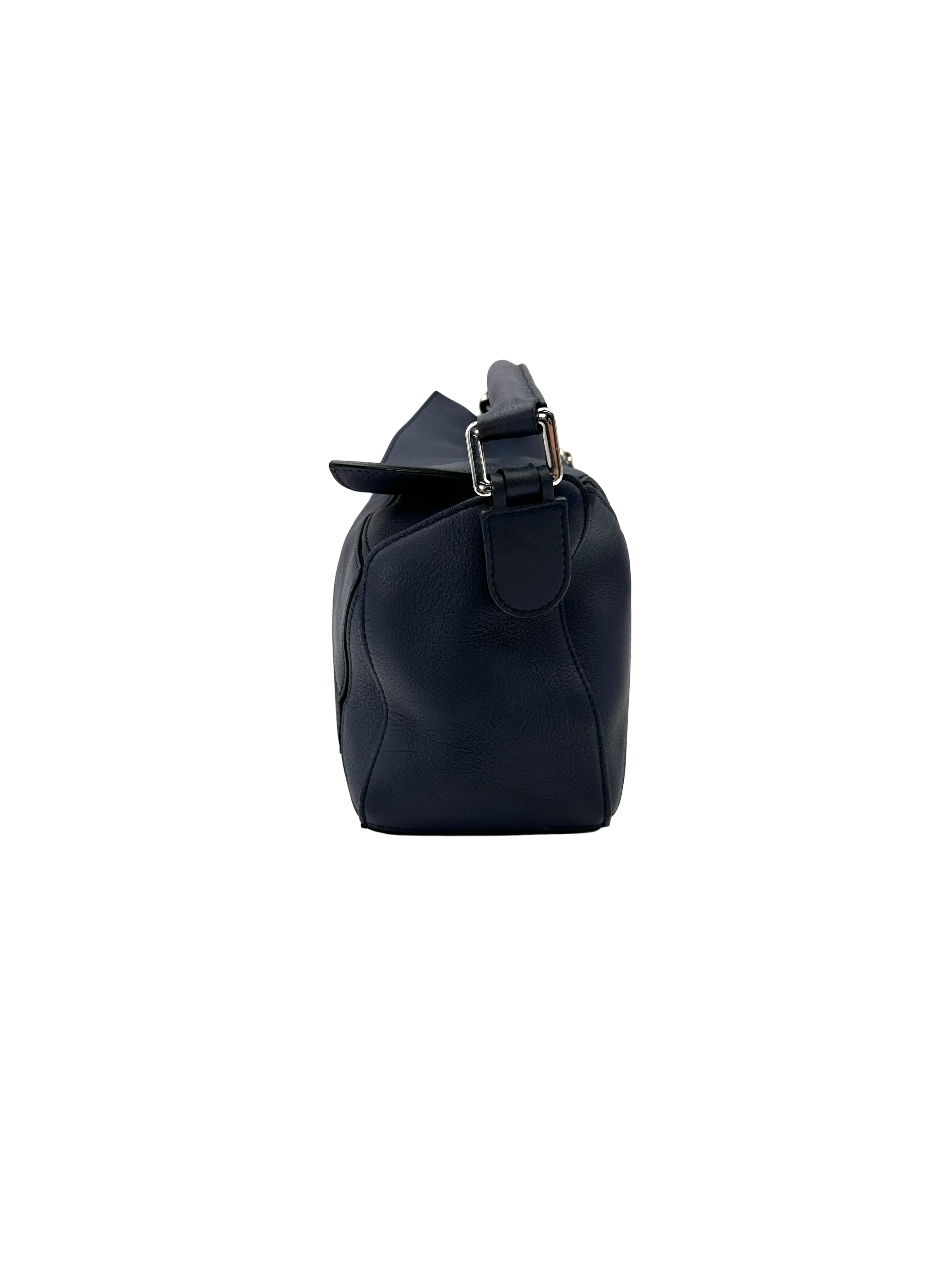 Loewe Puzzle Navy Leather Small Size Shoulder Bag LW103