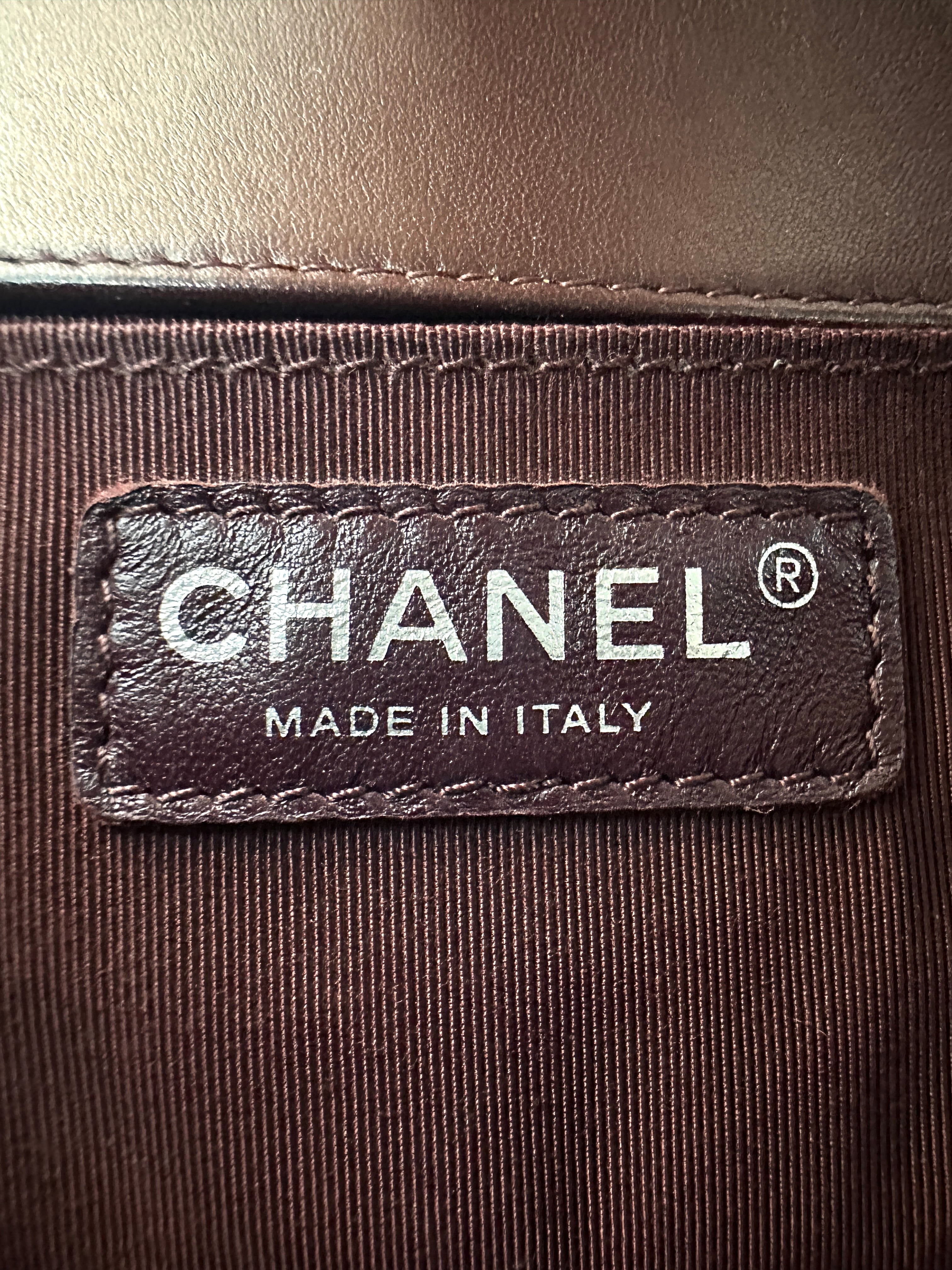 Chanel LeBoy Dark Red Chevron Quilted Leather Flap Bag With Silver Buckle(19***63) CC2612