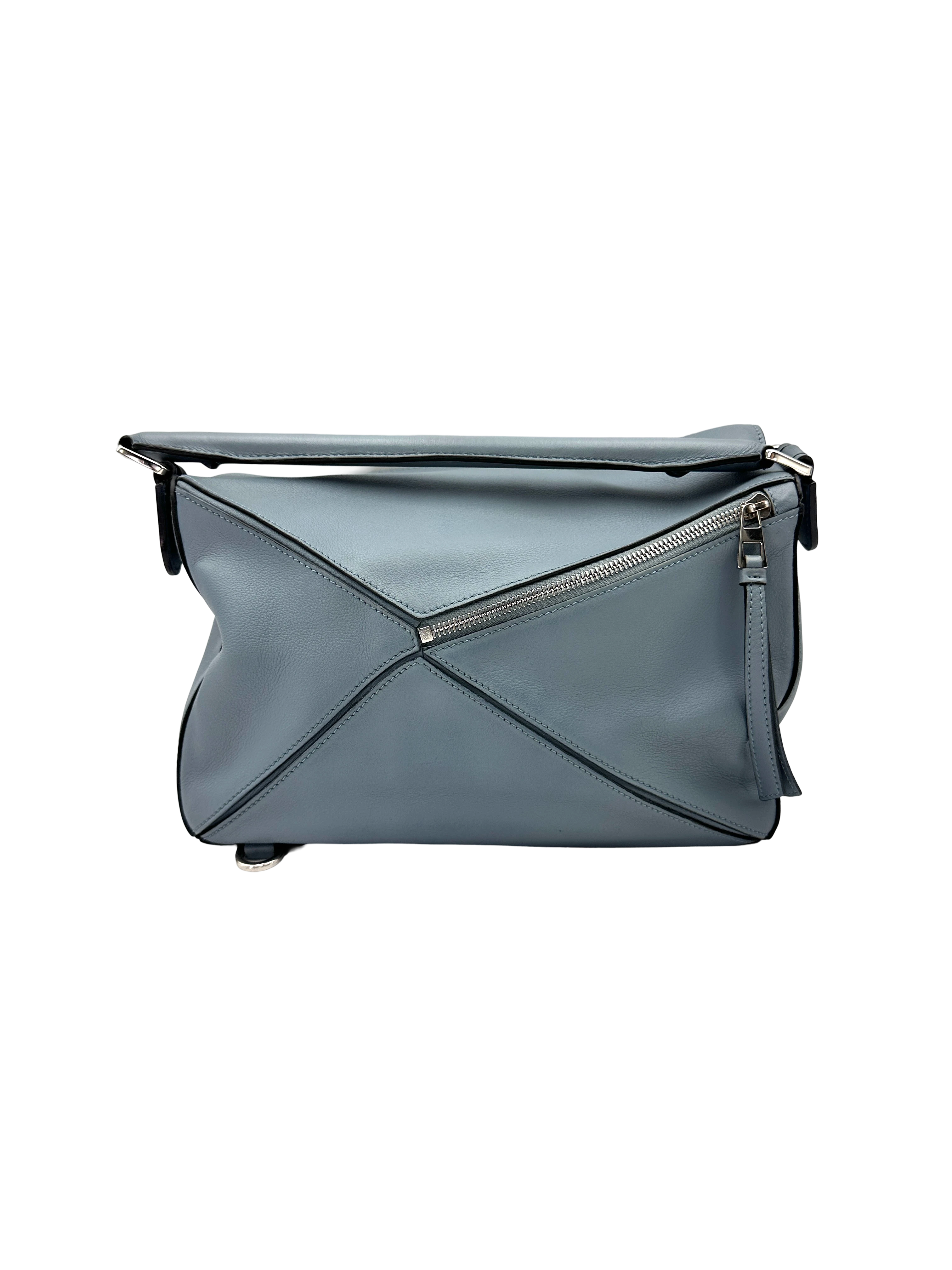 Loewe Puzzle Blue Leather Shoulder Bag LW104