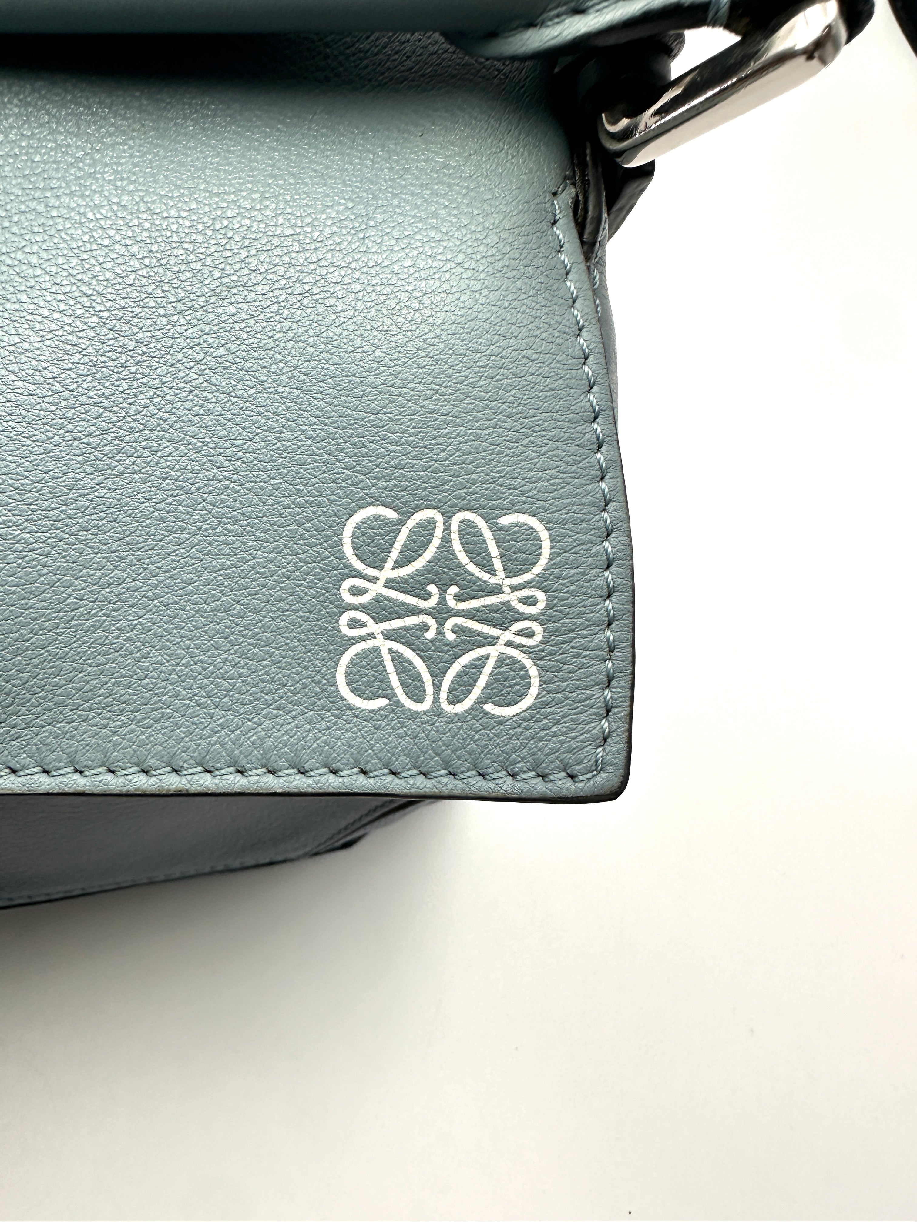 Loewe Puzzle Blue Leather Shoulder Bag LW104