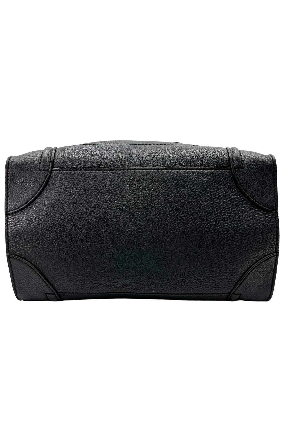 Celine Luggage Black Leather Medium Size Handle Bag CE201
