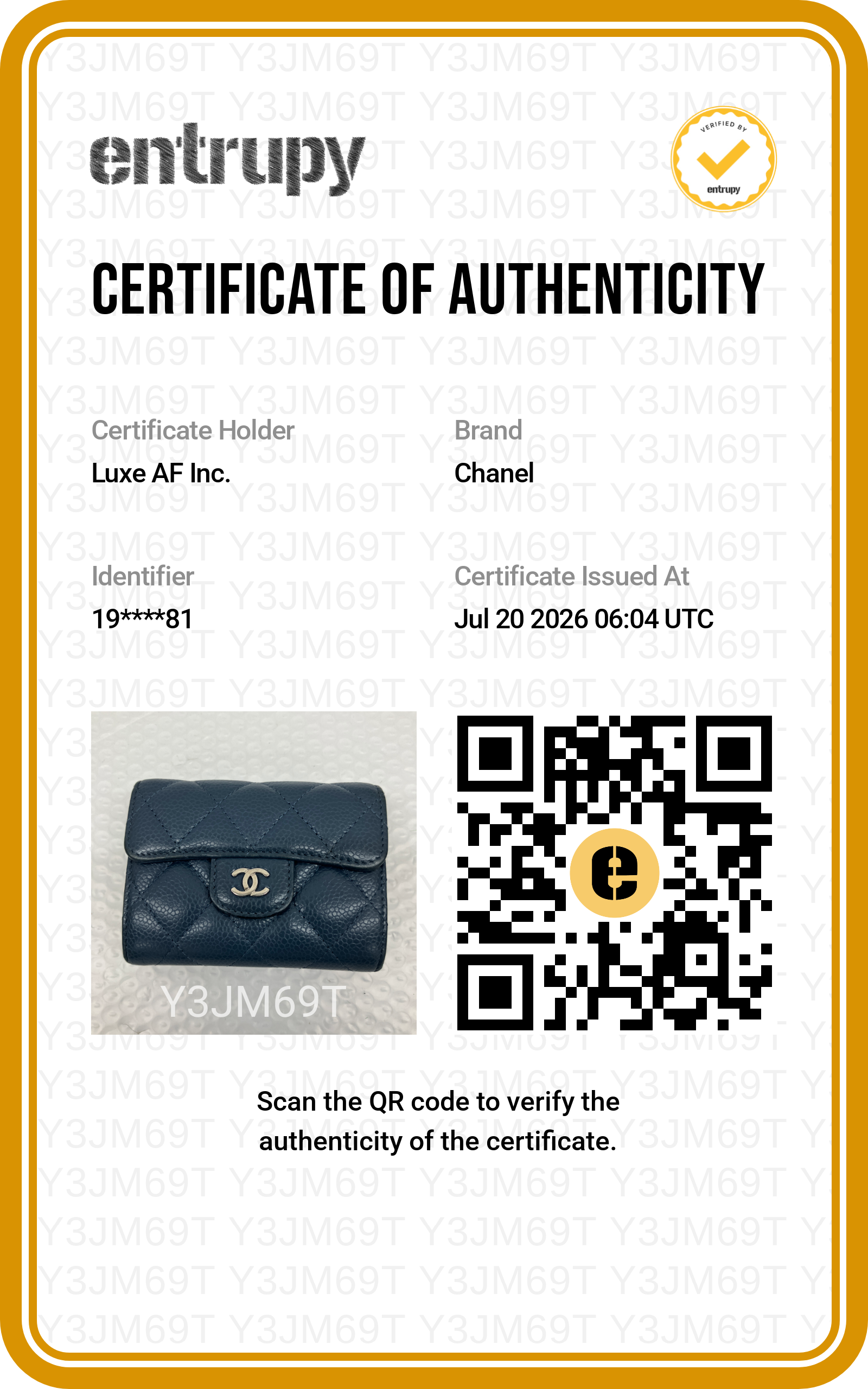 Chanel Navy Quilted Leather Wallet(19***81) CC2606