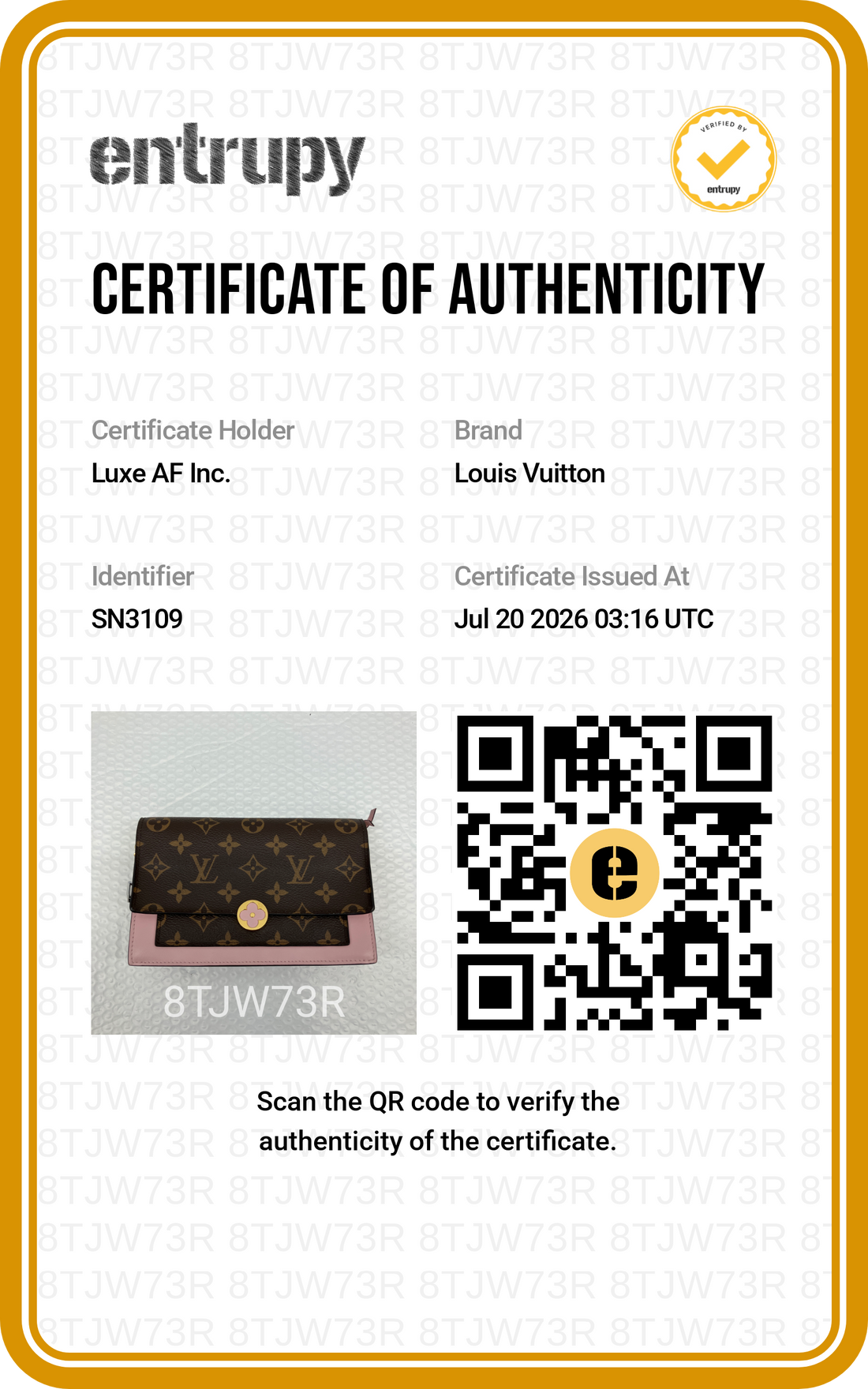Louis Vuitton Flore Monogram Canvas & Pink Leather Wallet On Chain LV3383